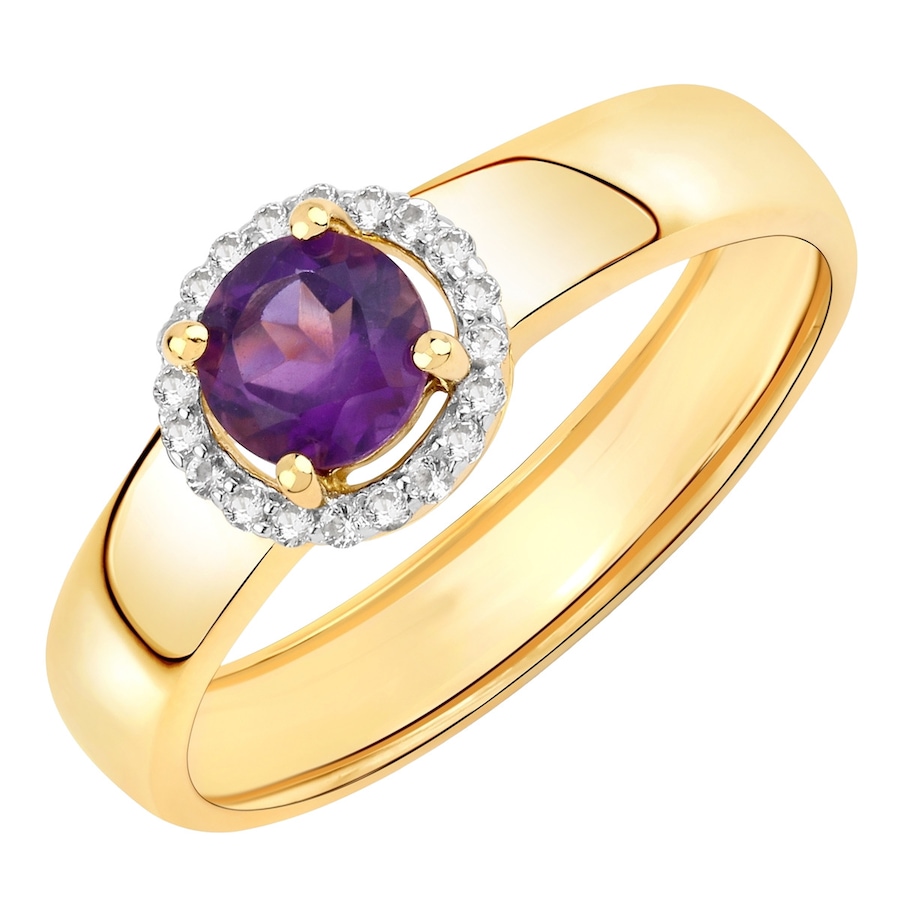 Rafaela Donata Ring Sterling Silber Amethyst in Gelbgold 56 Damen