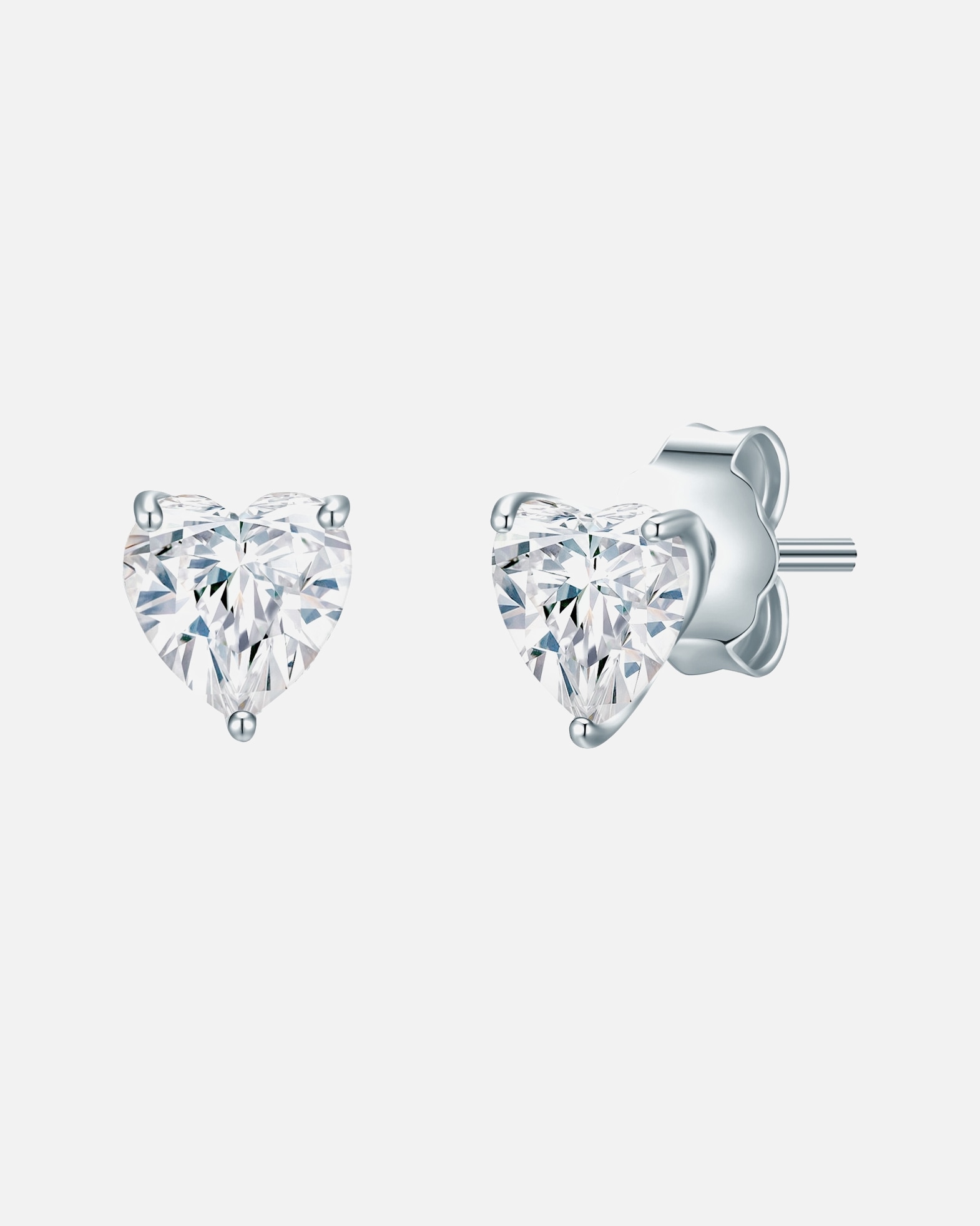 Ohrringe für Weiblich Trilani Ohrstecker Sterling Silber Zirkonia in Silber Silver