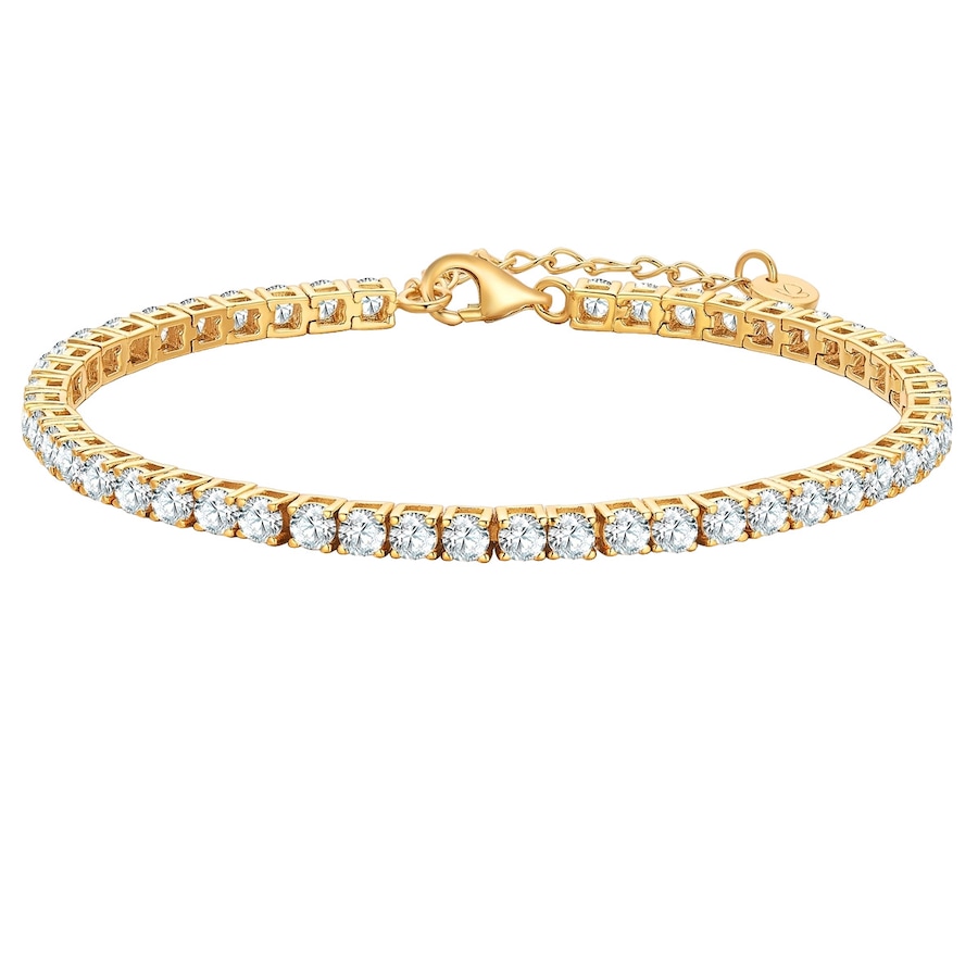 Glanzstücke München Armband aus Sterling Silber in gelbgold mit Zirkonia 17,0 cm Basislänge + 3,0 Verlängerung Damen