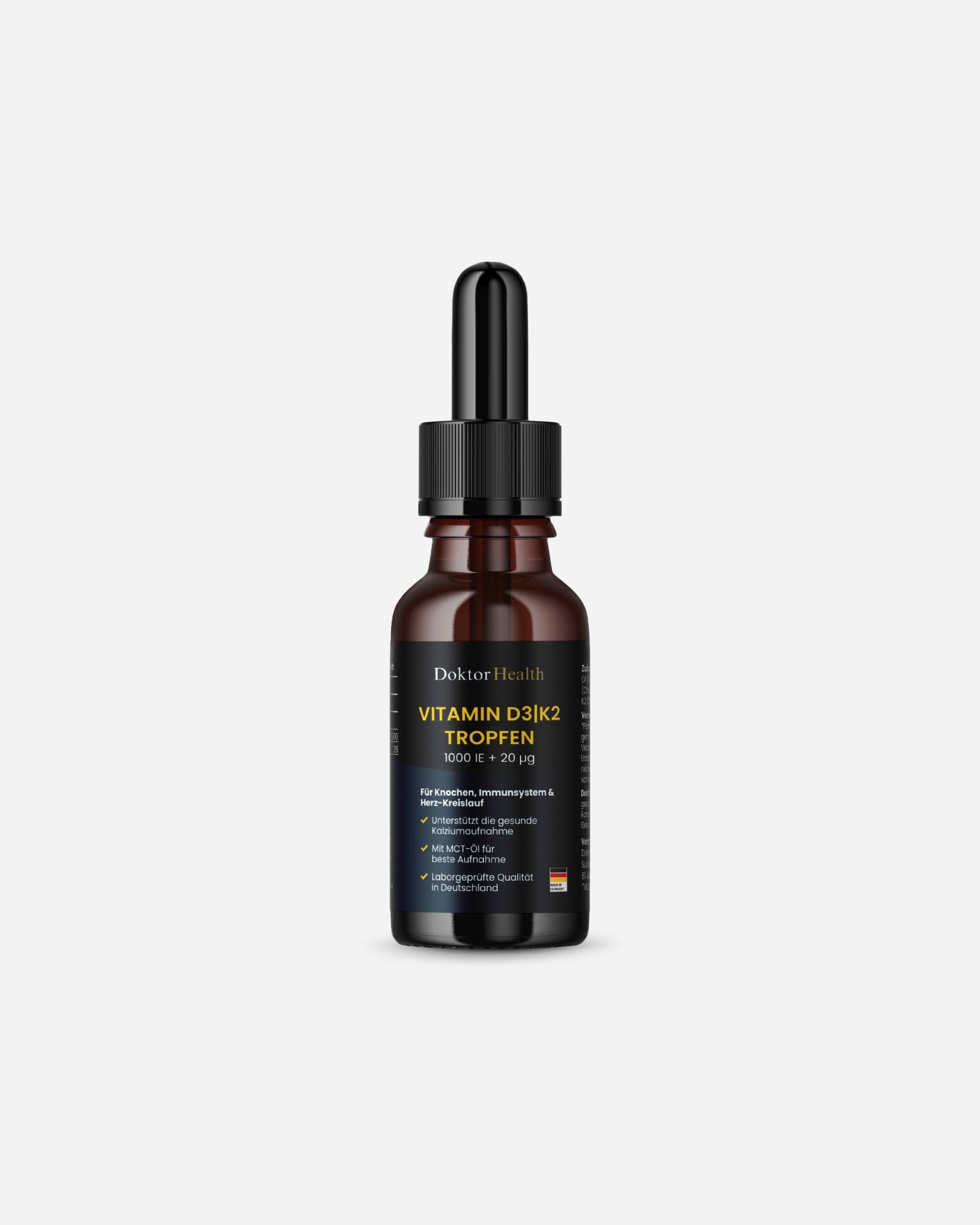 Vitamine für Unisex Doktor Health Default Brand Line Vitamin D3 + K2 Tropfen - mit MCT-Öl aus Kokos 50 ml