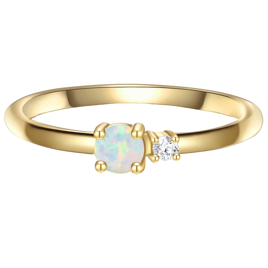 Glanzstücke München Ring Sterling Silber Zirkonia in Gelbgold 48 Damen