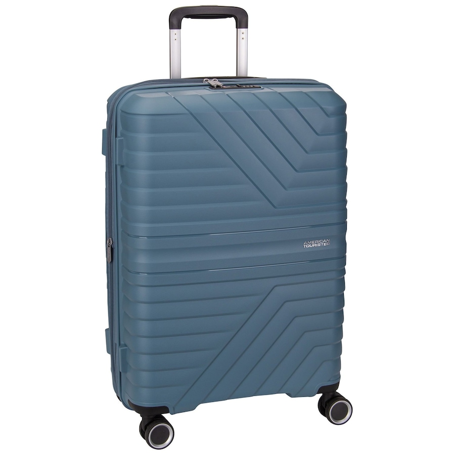 American Tourister Trolley Flytwist Spinner 67 Storm Blue Schwarz