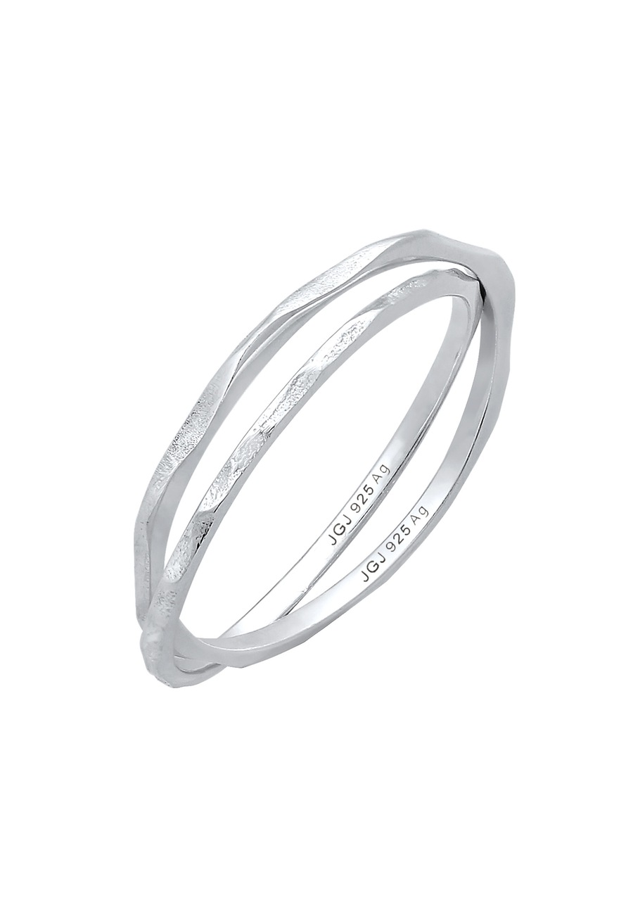 Elli Wickelring Strukturiert Vintage Style 925 Silber 58 Damen
