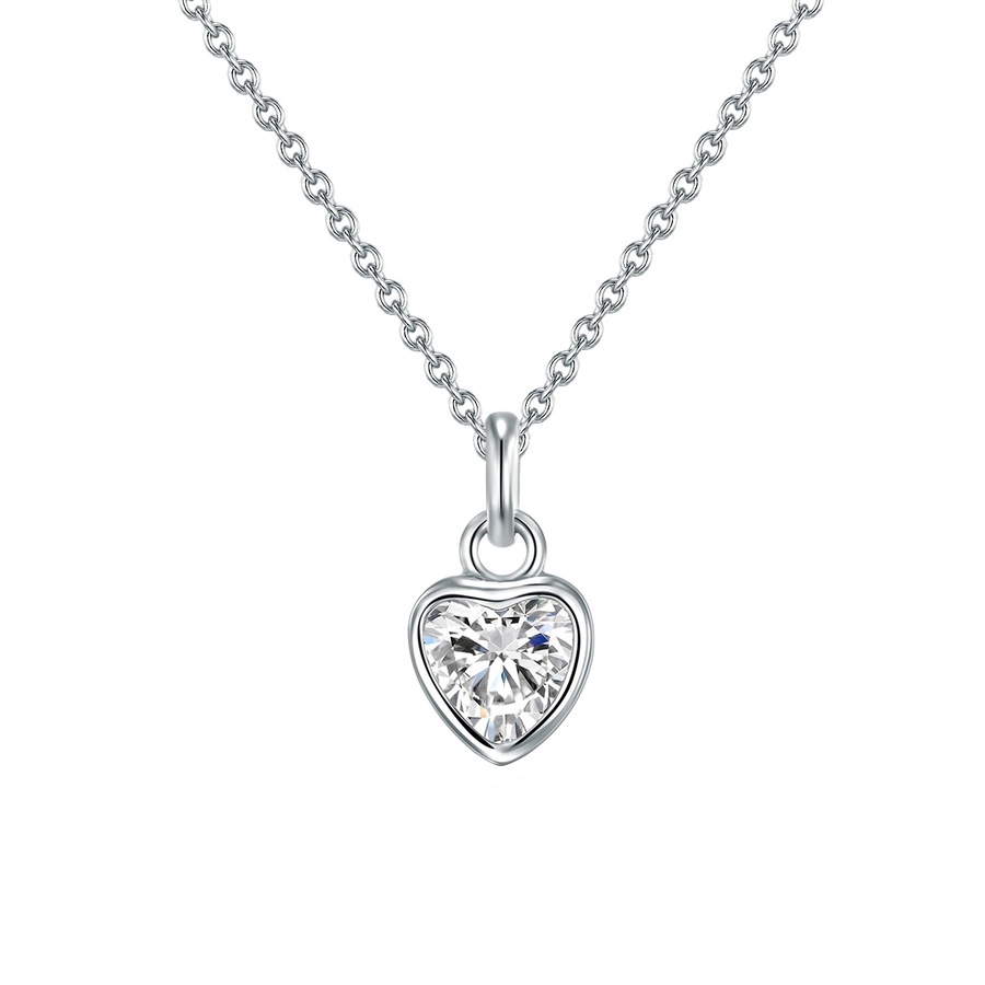 Rafaela Donata Halskette Herz Sterling Silber Zirkonia in 50 cm + 5 Damen