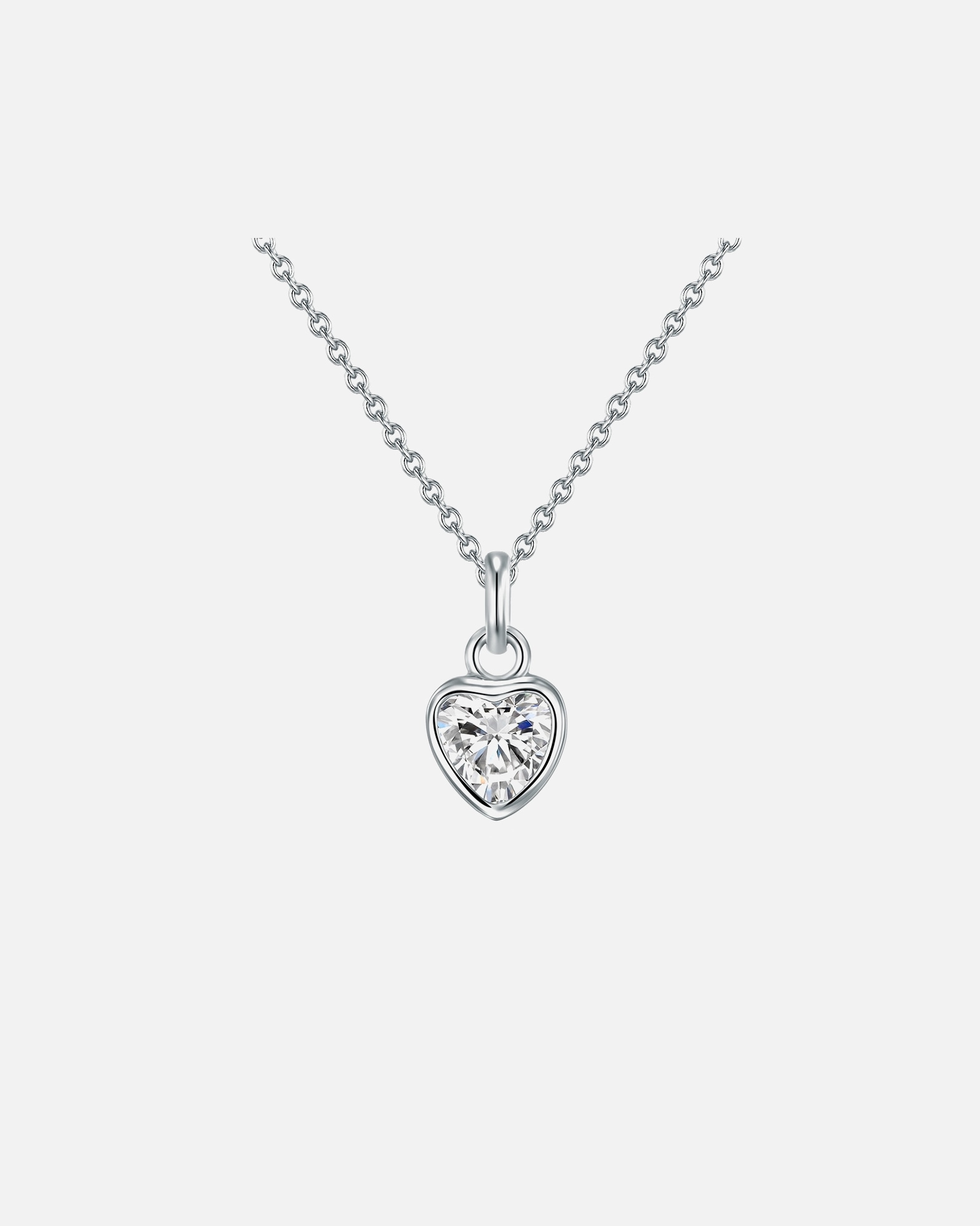 Halskette für Weiblich Rafaela Donata Halskette Herz Sterling Silber Zirkonia in Silber 45 cm + 5 cm
