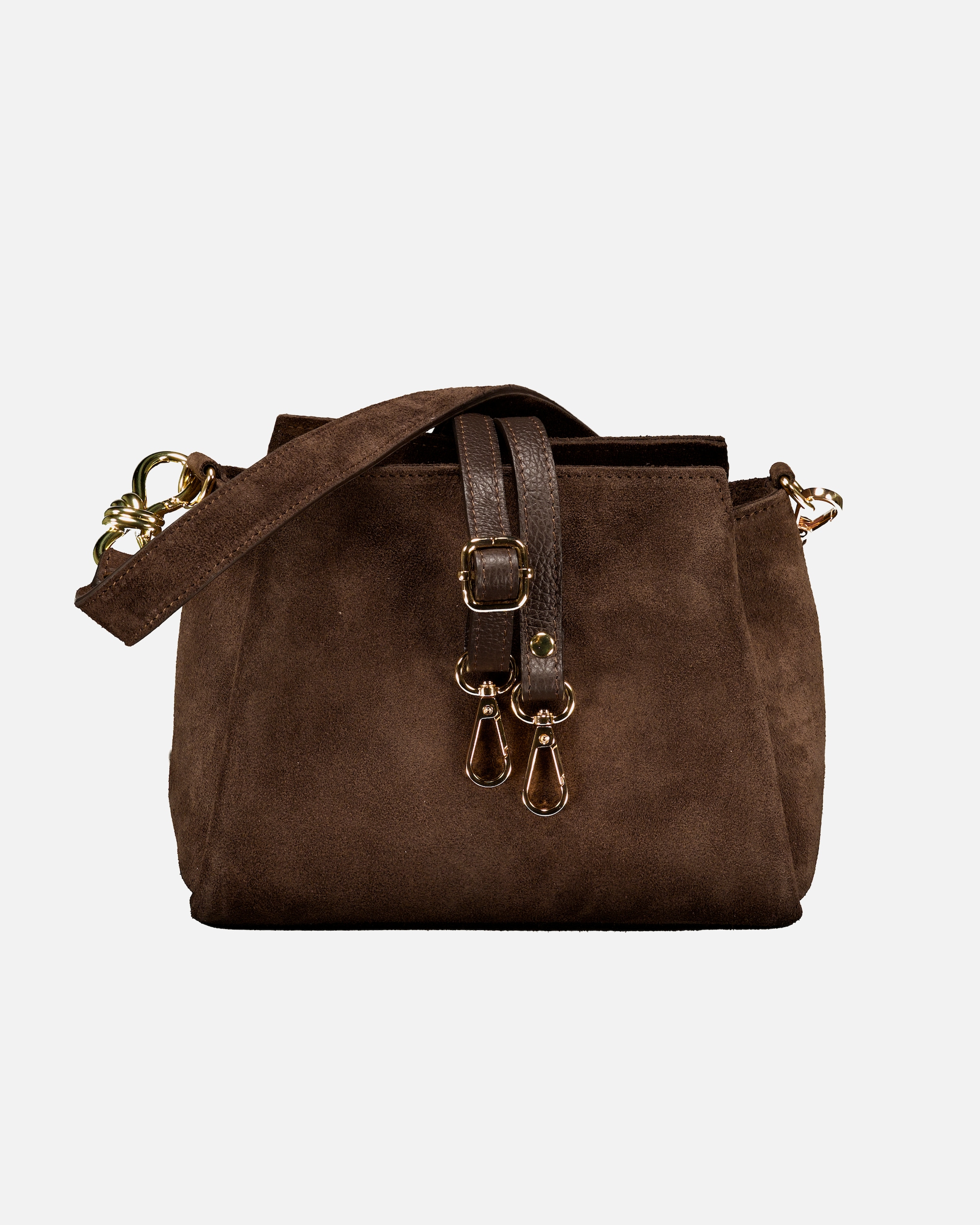 Umhängetasche für Weiblich Hausfelder Manufaktur Umhängetasche Velours Dunkelbraun