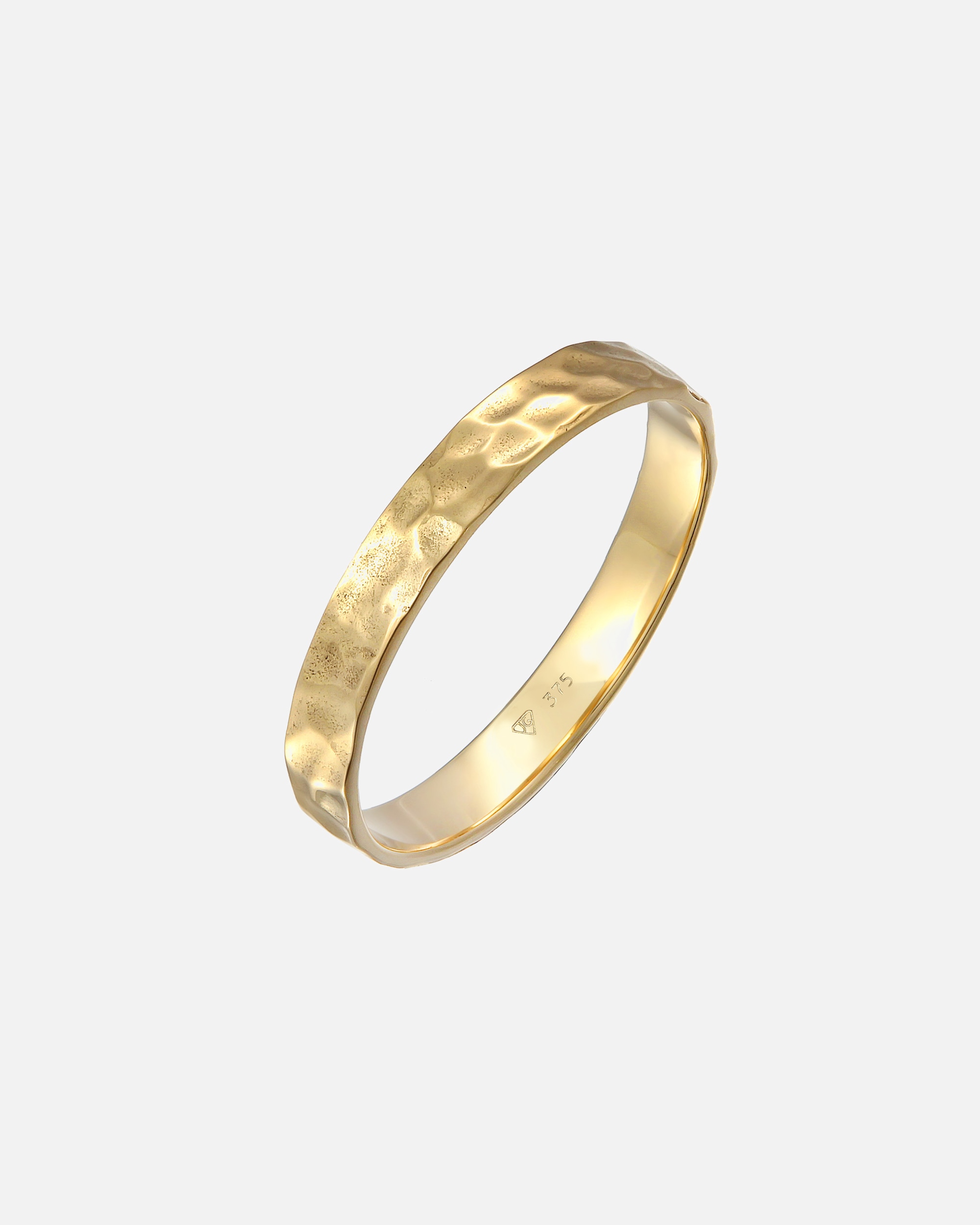 Ring für Männlich KUZZOI Bandring Herrenring Gehämmert 375er Gelbgold 66