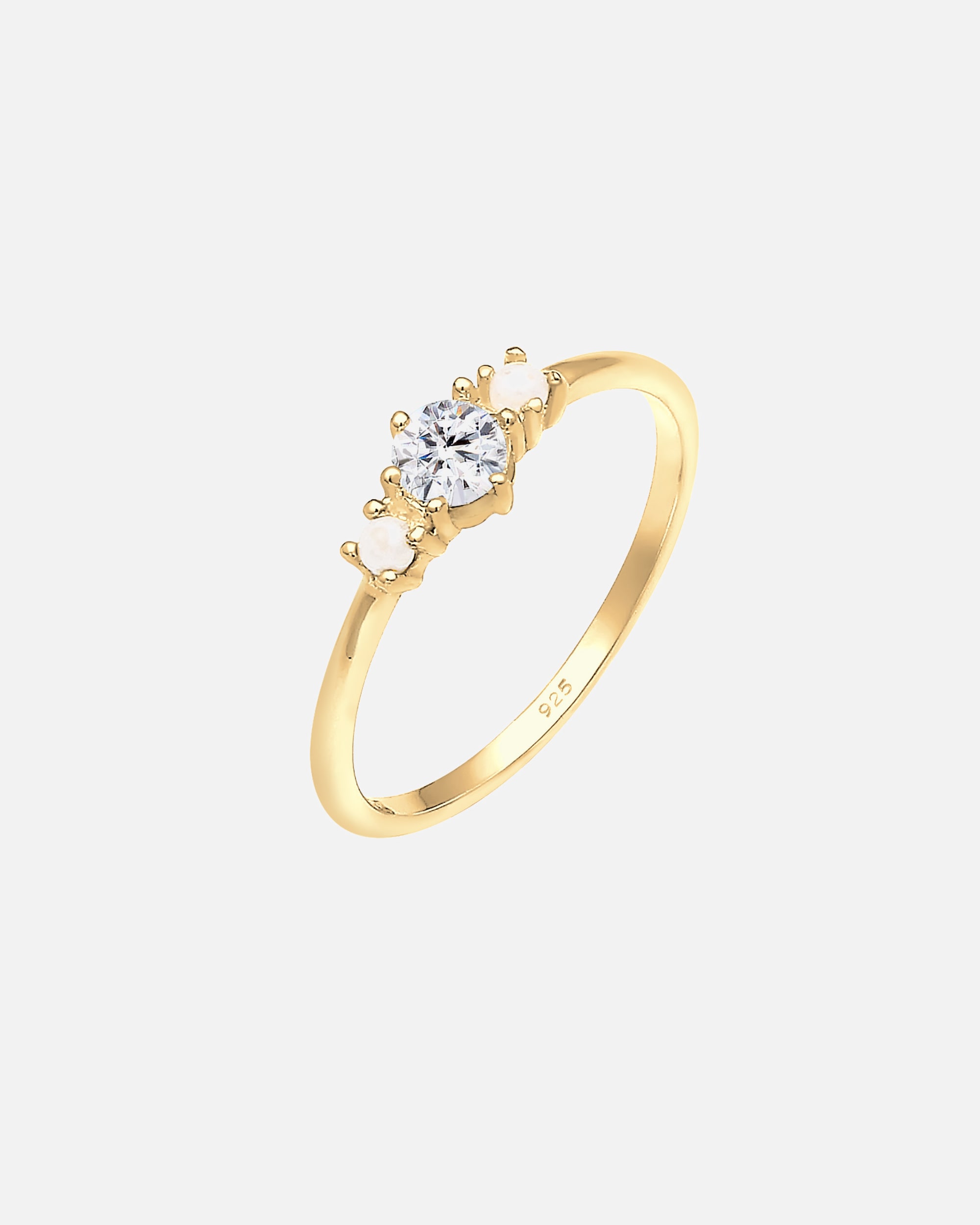 Ring für Weiblich Elli Bandring Synthetische Perlen 925er Silber 52
