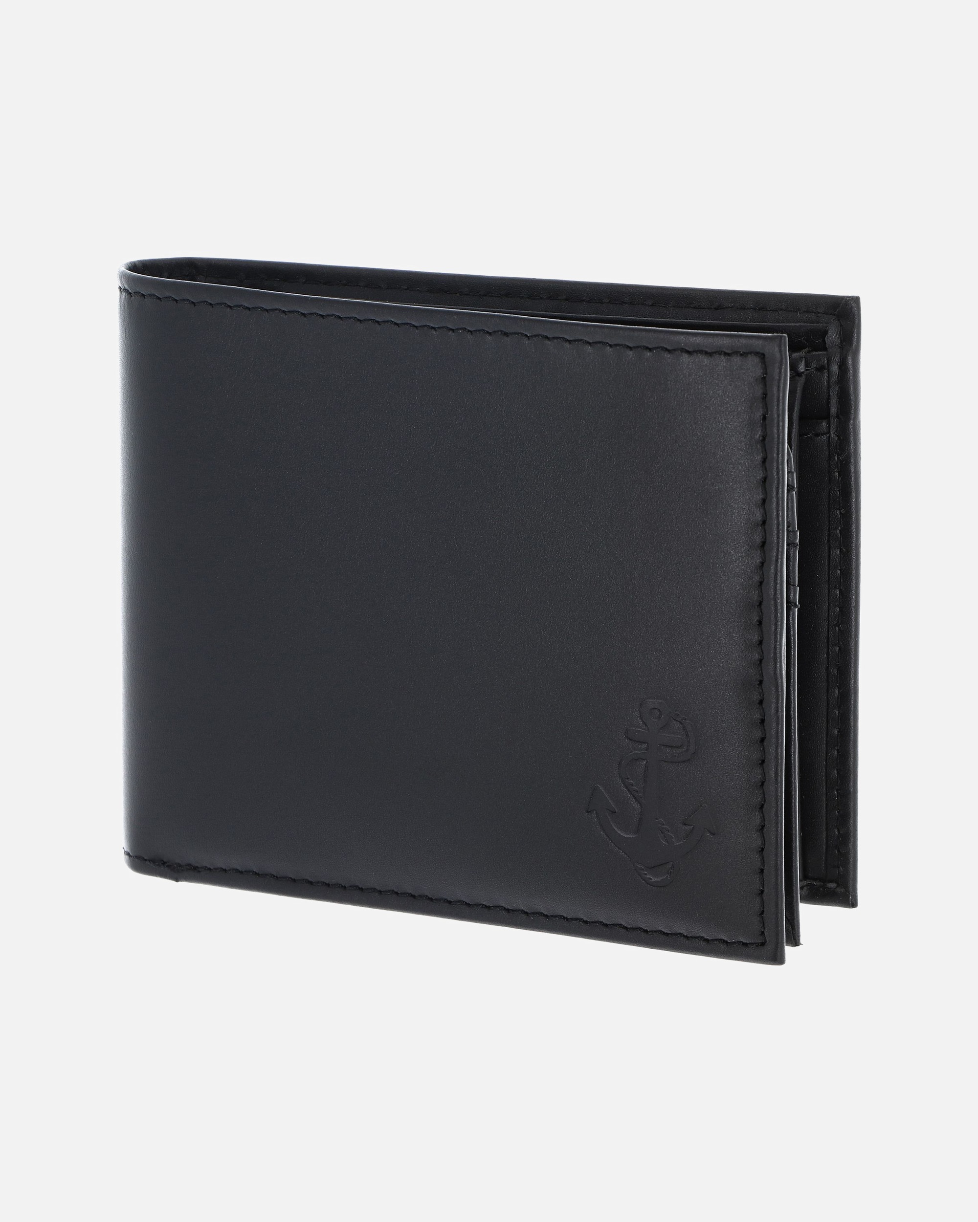 Portemonnaie für Männlich oxmox Leather Geldbörse schwarz-freedom anchor