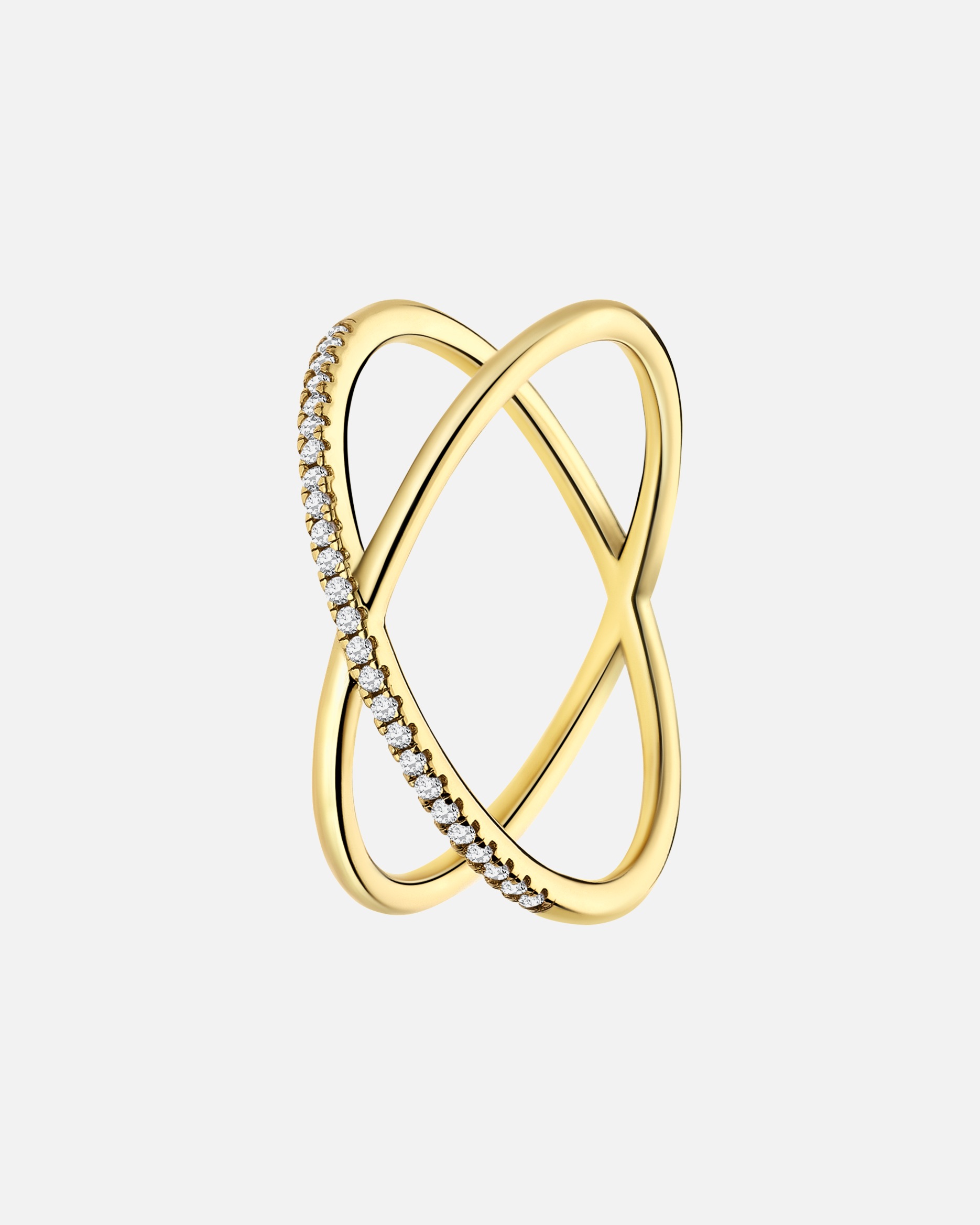 Ring für Weiblich Lucardi Ring 925 Silber - Weißgold Gold - 54mm