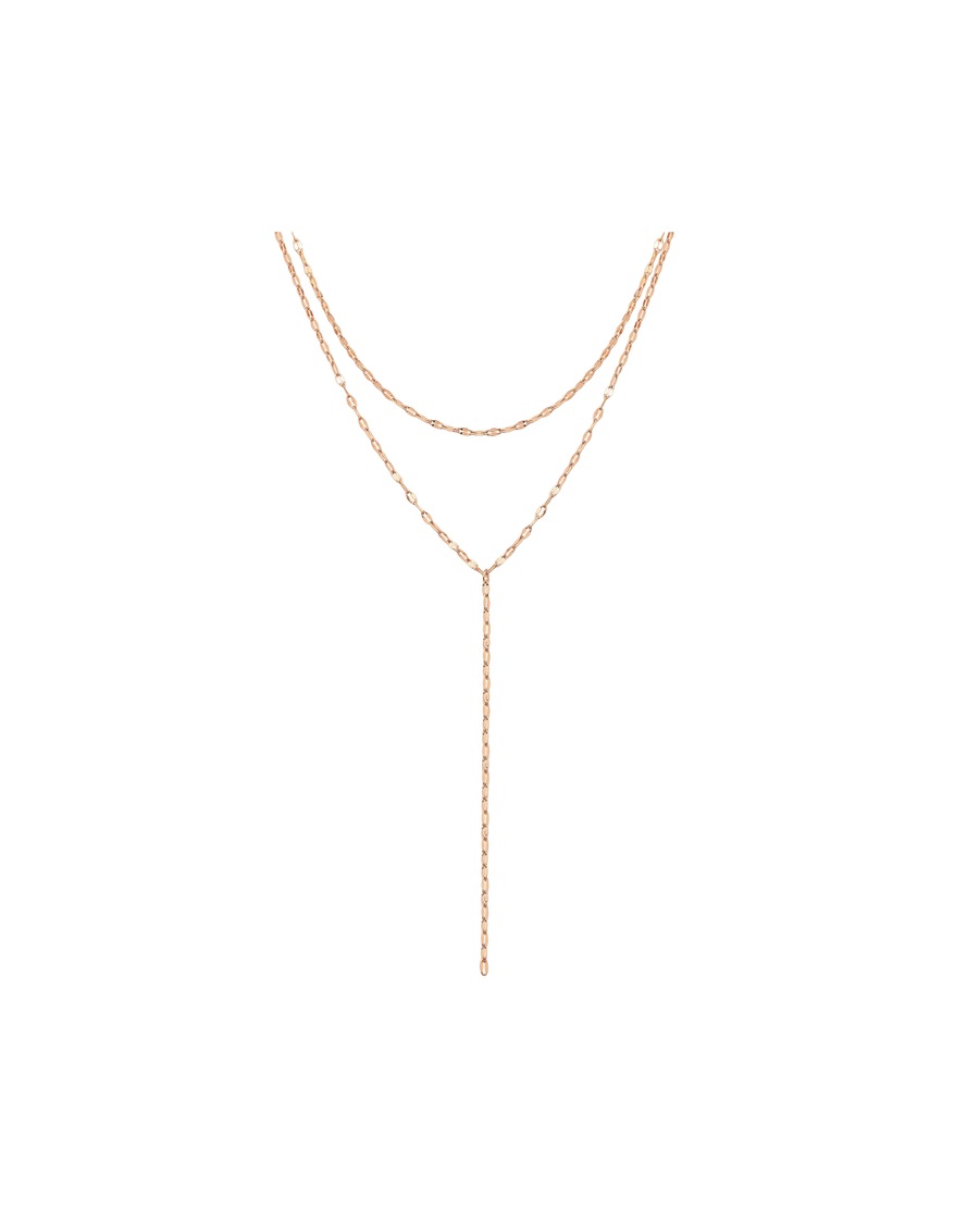 Hey Happiness Zweireihige Rolo-Kette Edelstahl Rosegold Damen