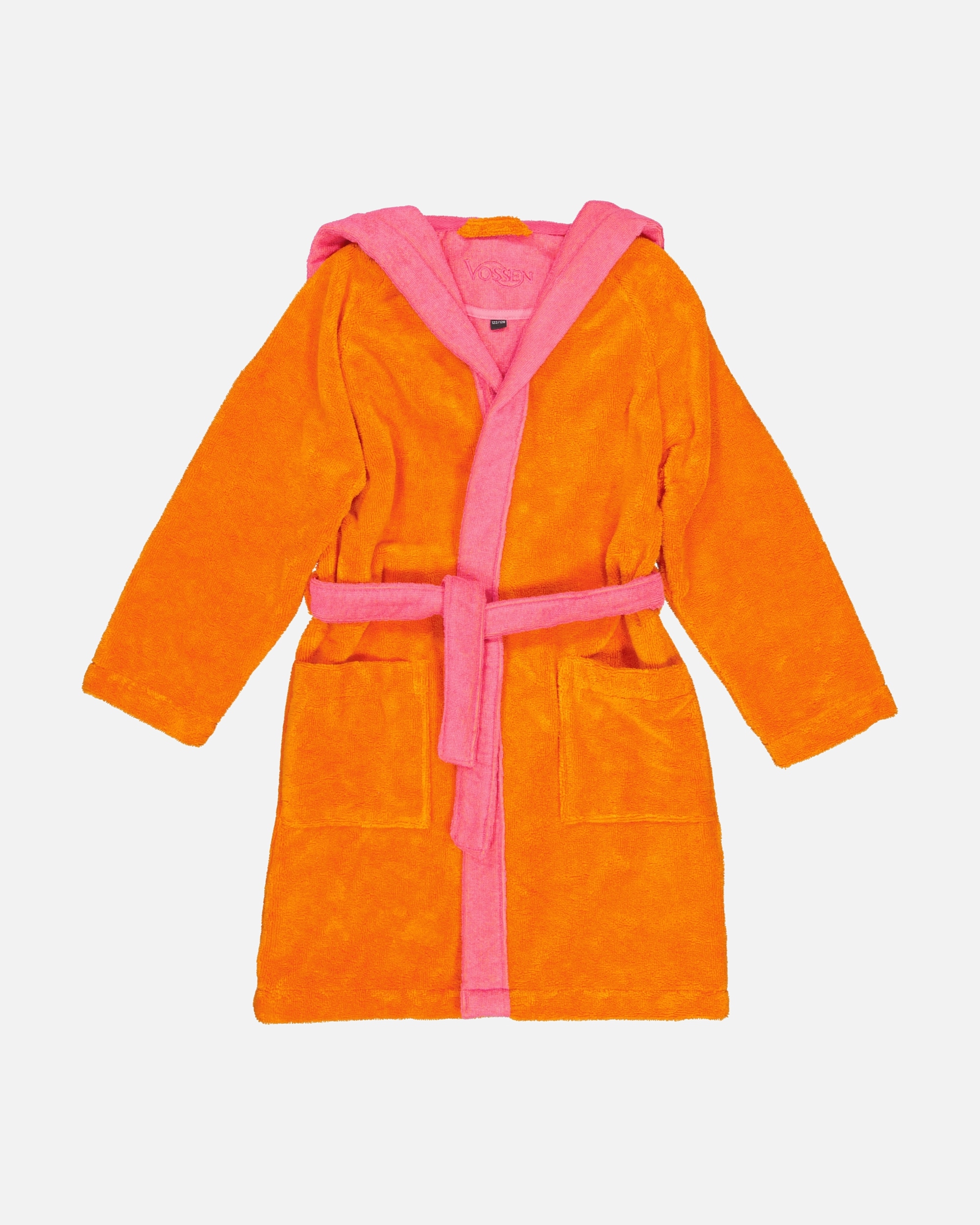 Bademantel für Unisex Vossen Vossen Kinderbademäntel Kinder Kapuze Bixie electric orange/prim rose - 0006 134/140