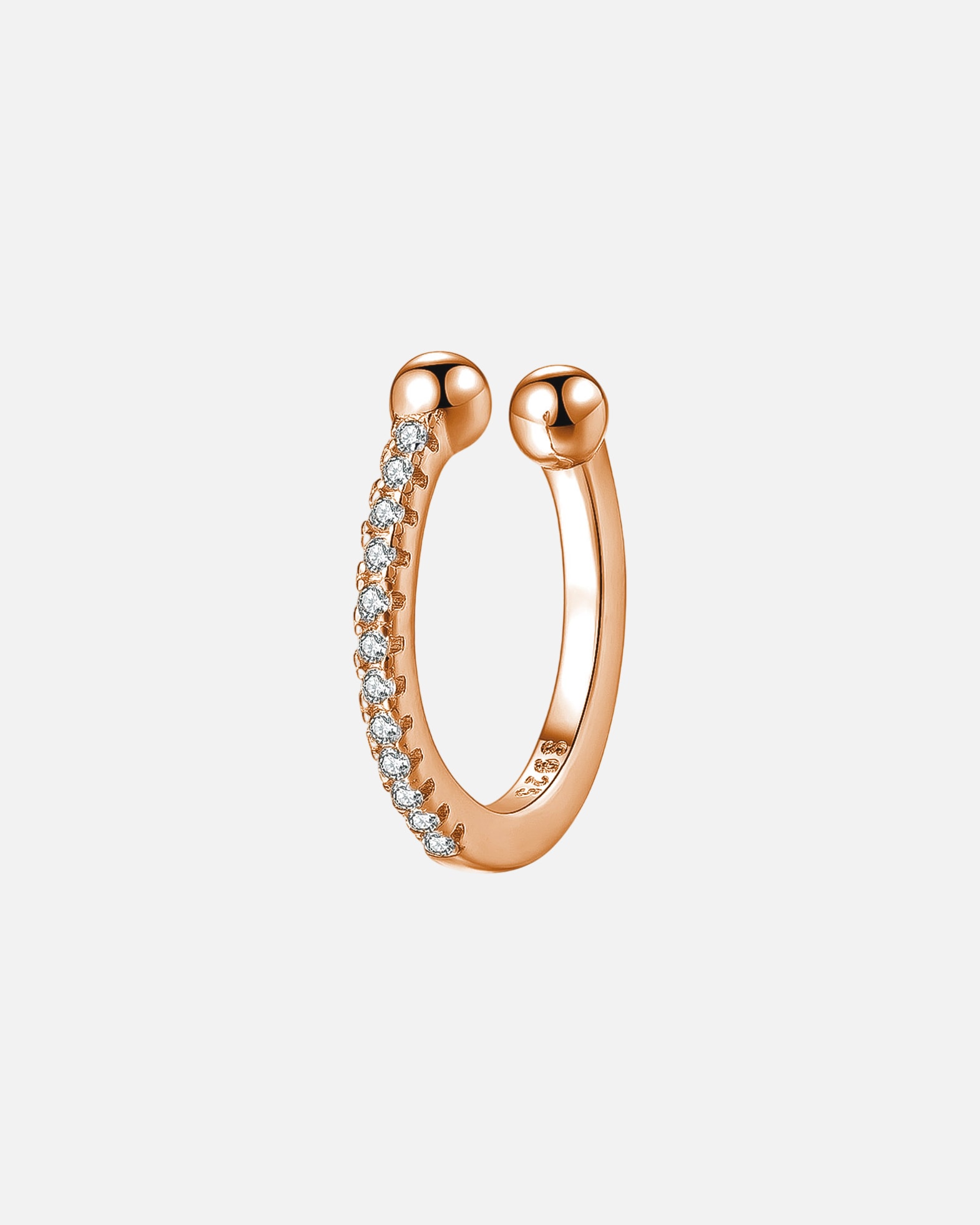 Ohrringe für Unisex Hey Happiness Default Brand Line Cuff Ohrring mit Zirkonia 925 Sterlingsilber Rosegold