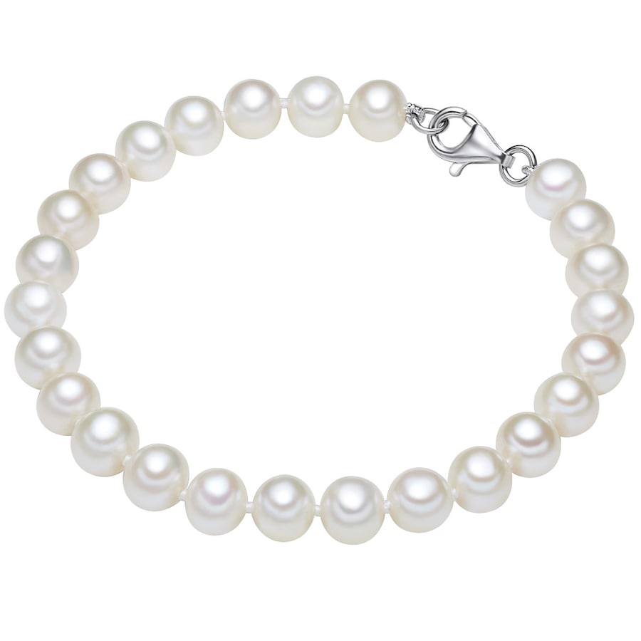 Valero Pearls Armband 925er Silber, Perle 18 cm Damen