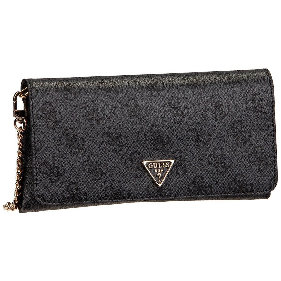Guess Clutch Noelle II Xbody Flap Organizer Coal Logo Braun Damen