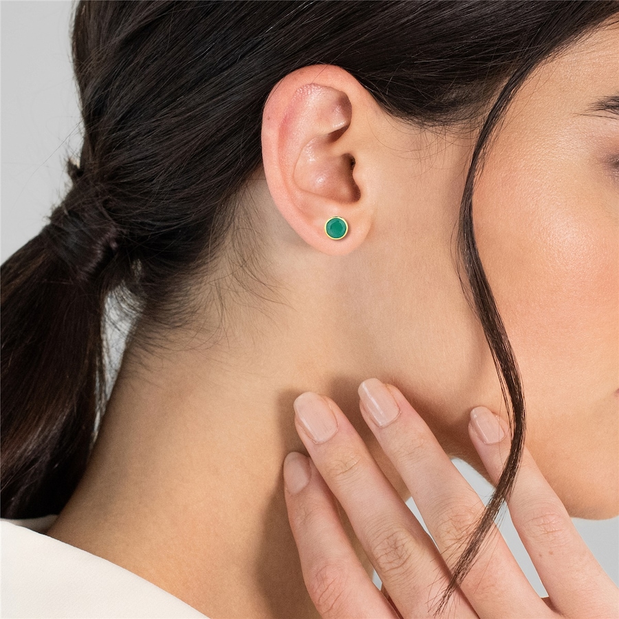 Rafaela Donata Ohrringe Sterling Silber Smaragd in Gelbgold Green Damen