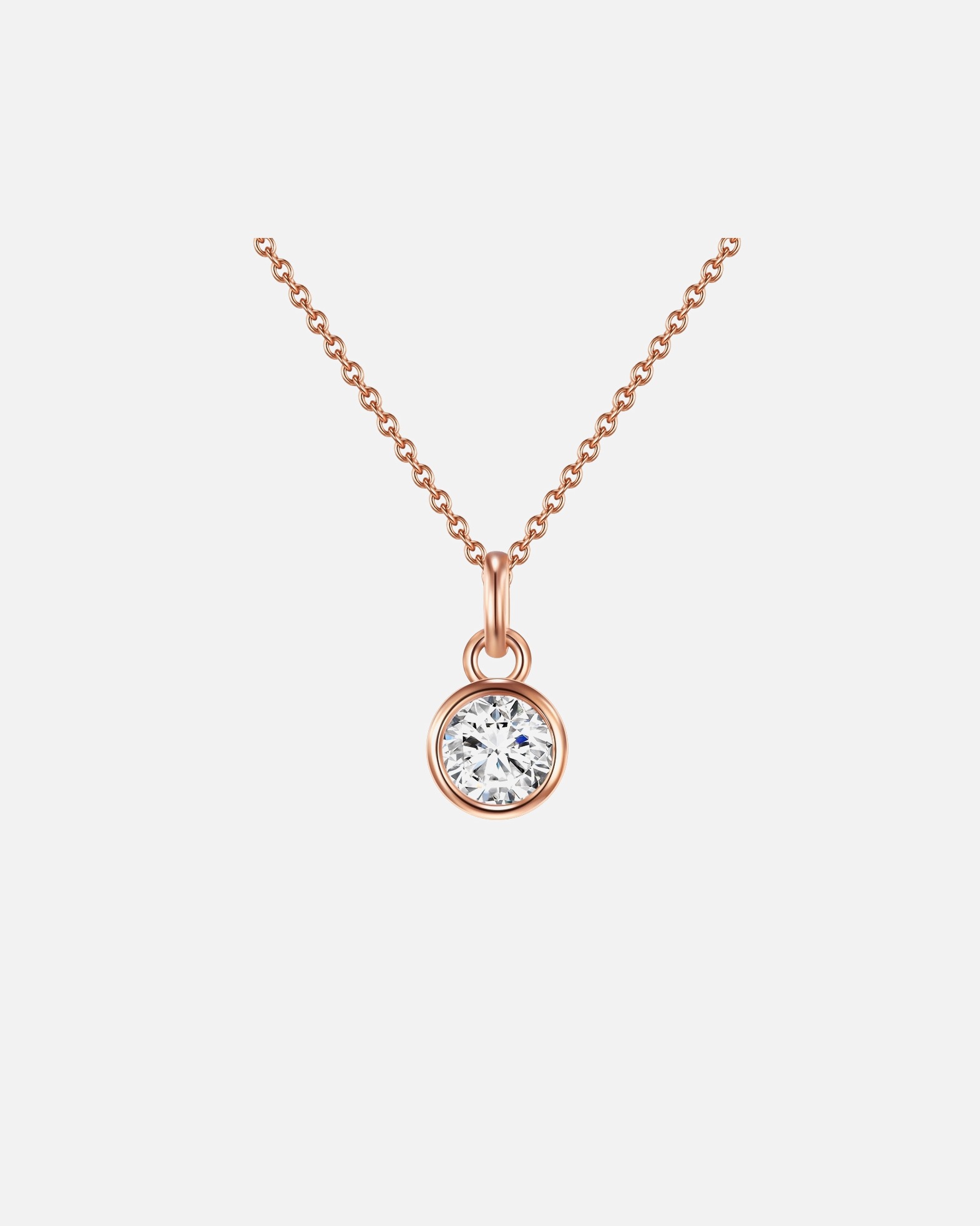 Halskette für Weiblich Rafaela Donata Halskette Sterling Silber Zirkonia in Roségold 50 cm + 5 cm
