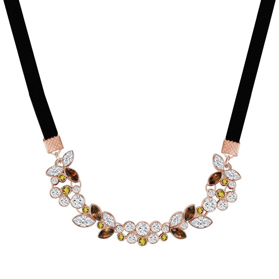 Lulu & Jane Halskette Metall-Legierung verziert mit Kristallen von Swarovski in Roségold 34,0 cm Basiskette + 8,0 Verlängerung Damen