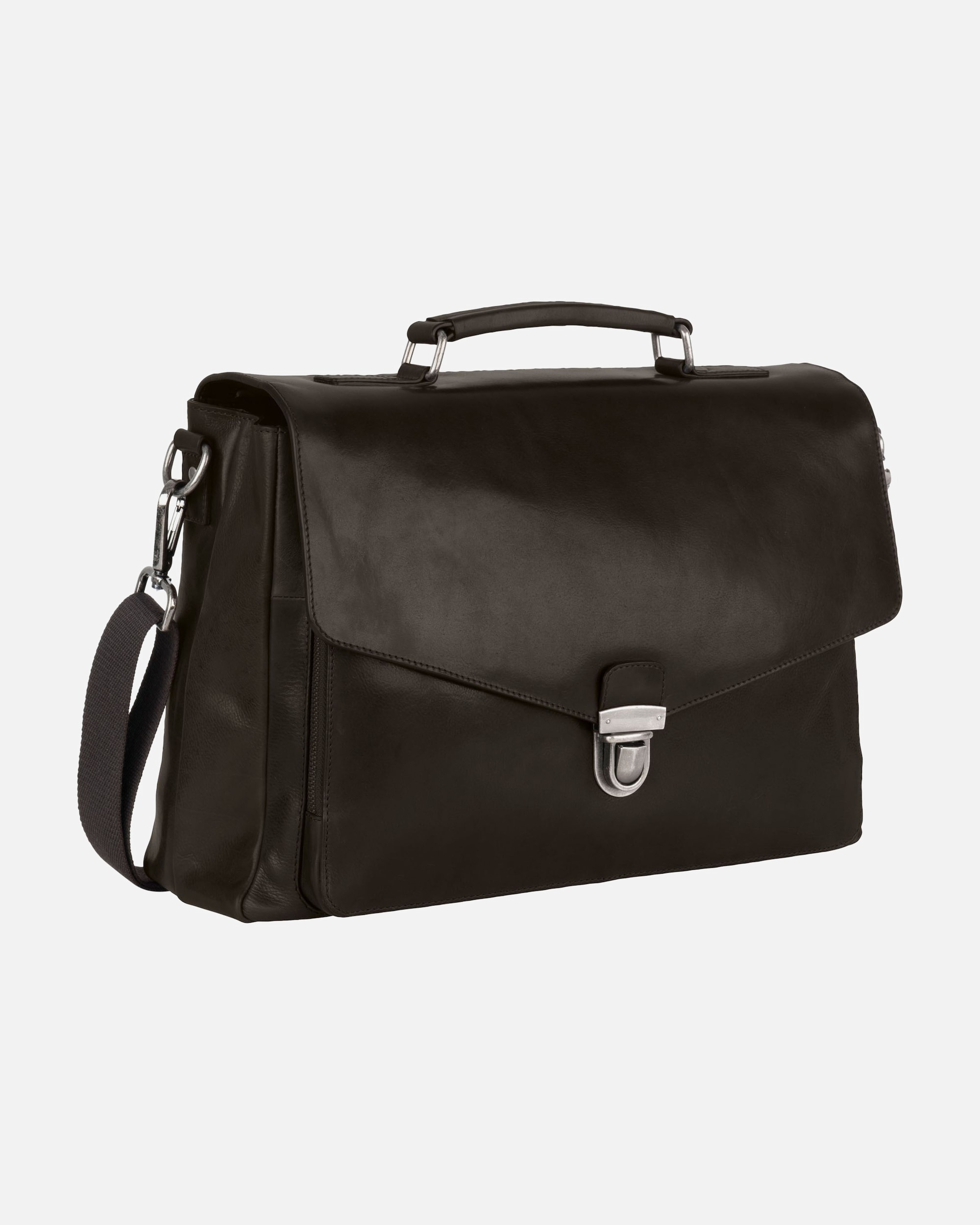Laptoptasche für Männlich Leonhard Heyden Roma Aktentasche Leder 40 cm Laptopfach schwarz