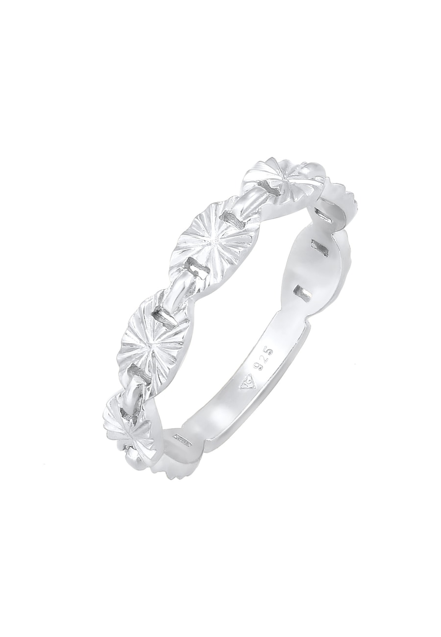 Elli Bandring Plättchen Stern Look 925 Silber 54 Damen