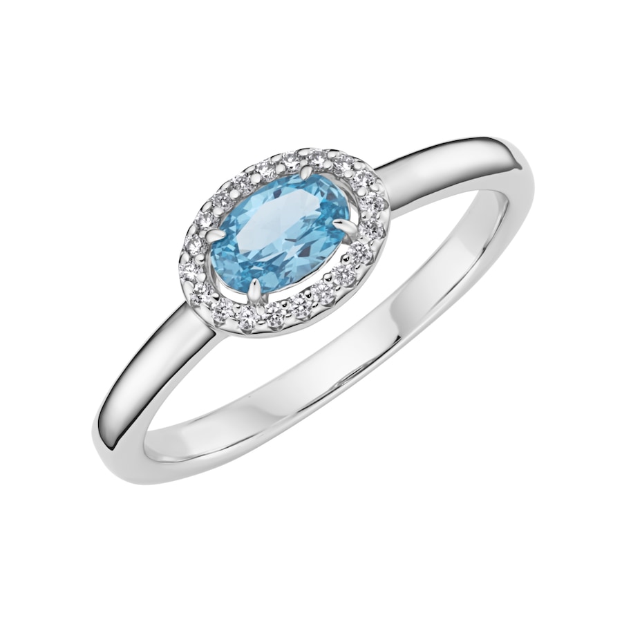 Giorgio Martello Milano Ring Ziersteine, Zirkonia weiß, Silber 925 54 Blau