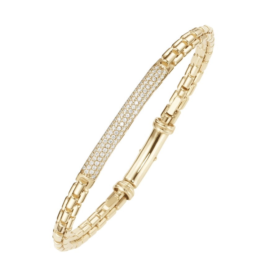 Giorgio Martello Milano Armspange in Kettenoptik, mit weißen Zirkonia, Silber 925 Gold