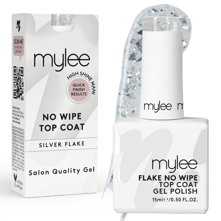 Mylee MyGel No Wipe Top Coat Silver Flake 15 ml Silber