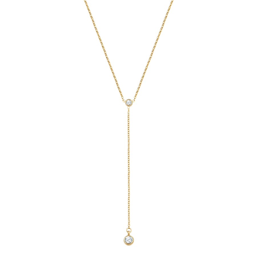 Eastside Halskette aus Edelstahl in Gelbgold mit Zirkonia 40,0 cm Basiskette + 5,0 Verlängerung Damen