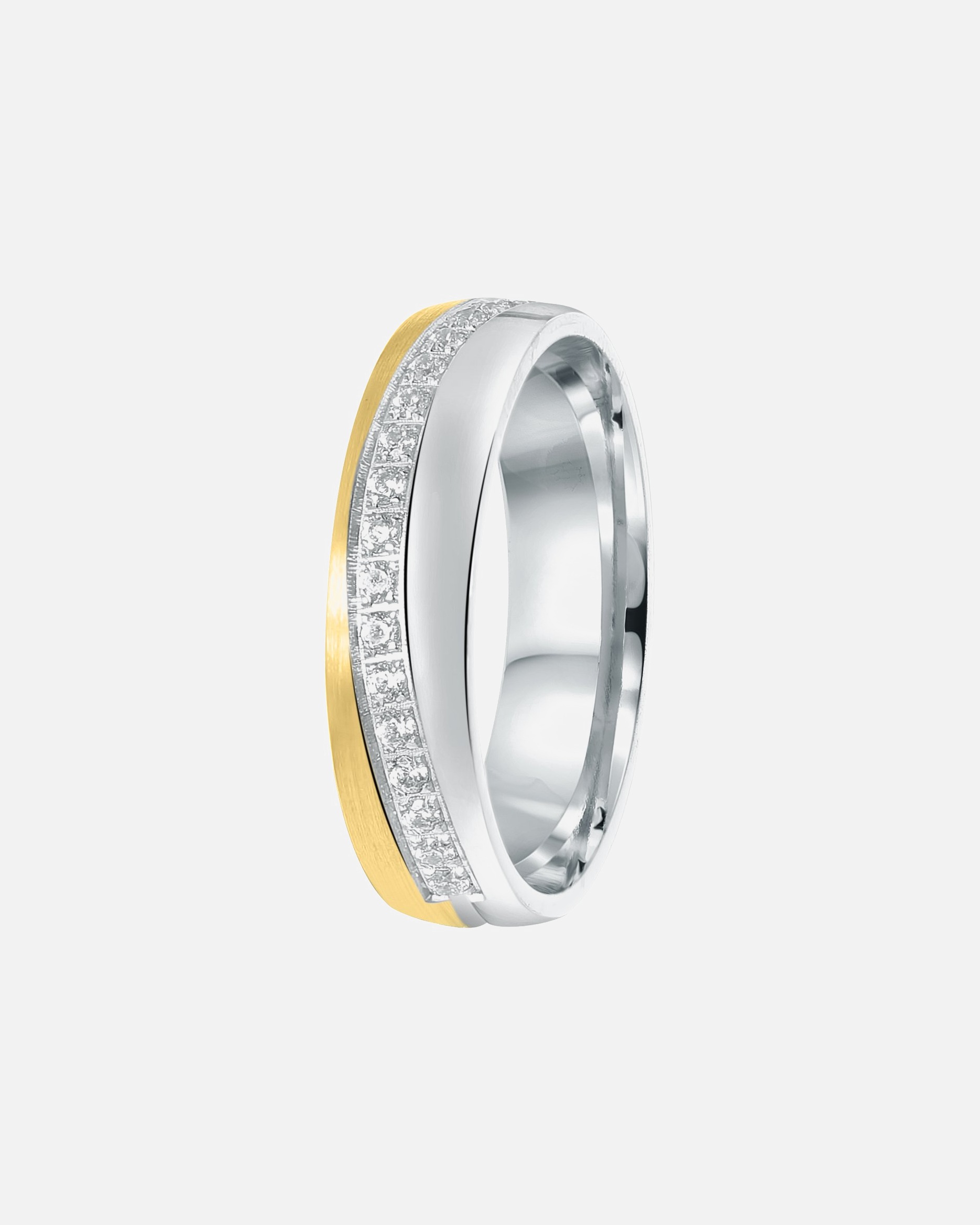 Ring für Weiblich Lucardi Ringe 'Cordoba' 925 Silber - silbern-goldfarbig 53mm