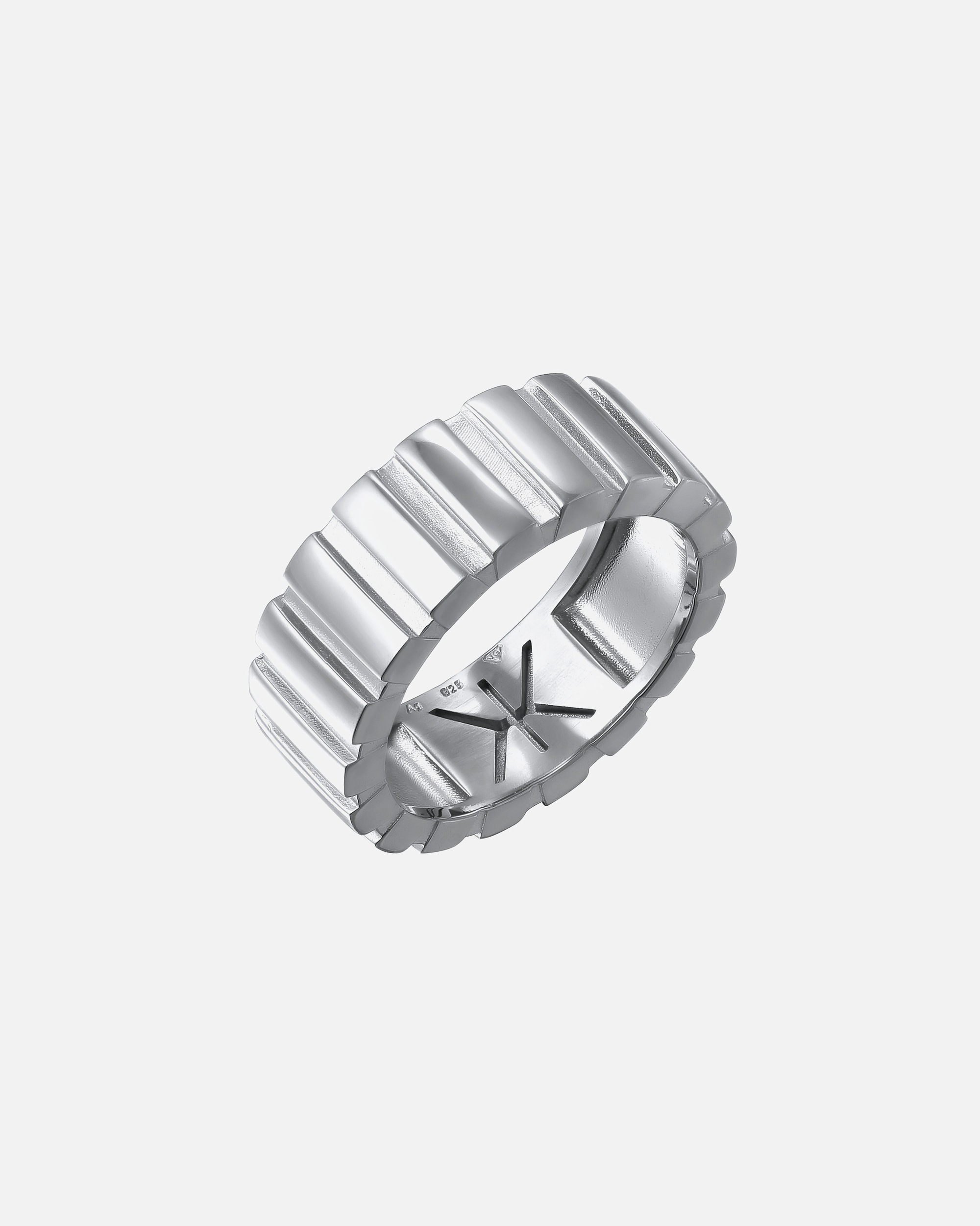 Ring für Männlich KUZZOI Bandring Herren Massiv Rillenlook 925 Sterling Silber 60
