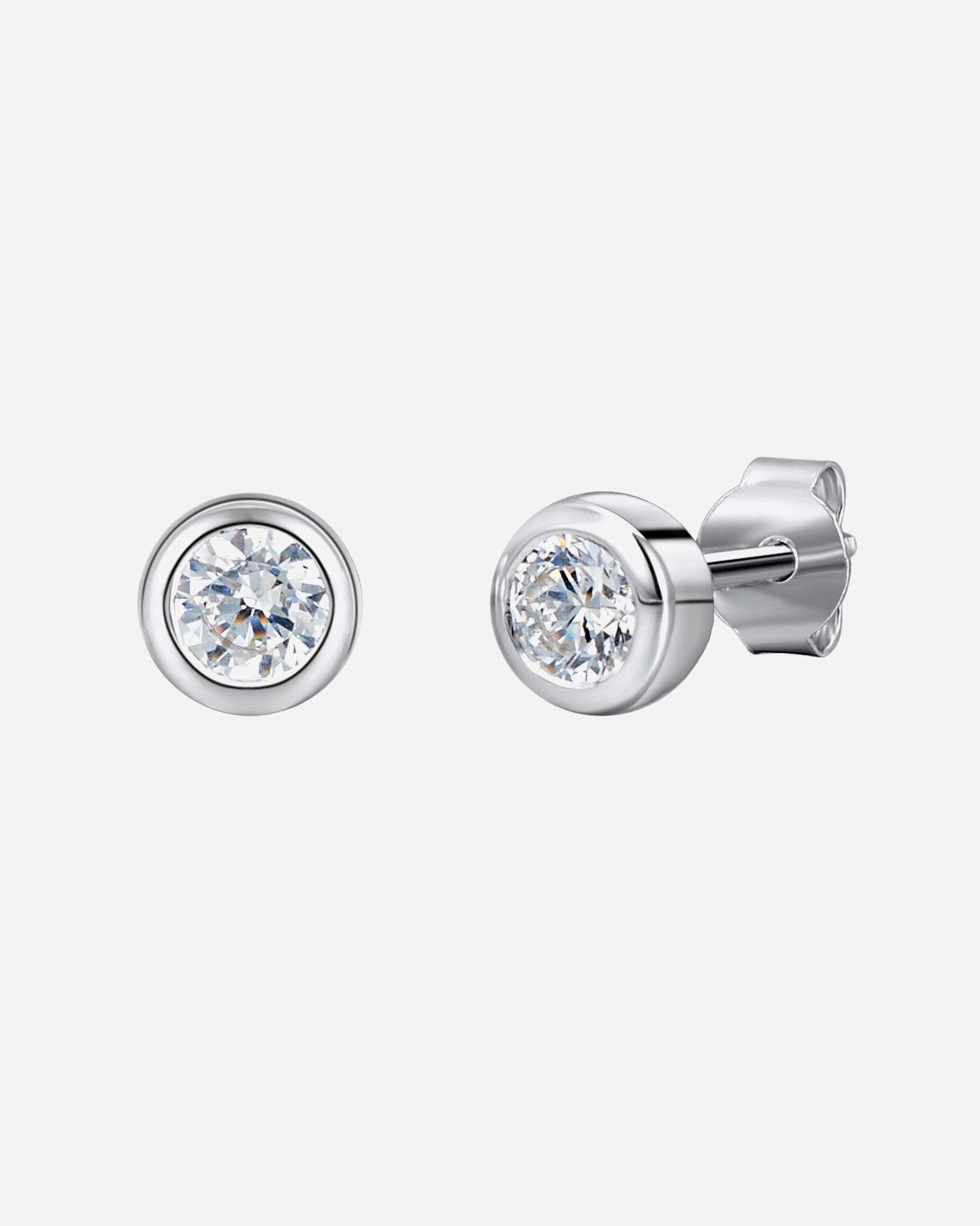 Ohrringe für Weiblich Trilani Ohrstecker aus Sterling Silber in silber mit Zirkonia 5,8 mm