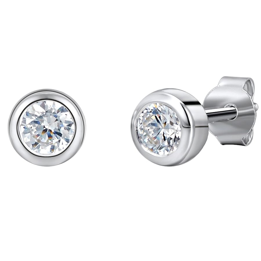 Trilani Ohrstecker aus Sterling Silber in silber mit Zirkonia 5,8 mm Damen