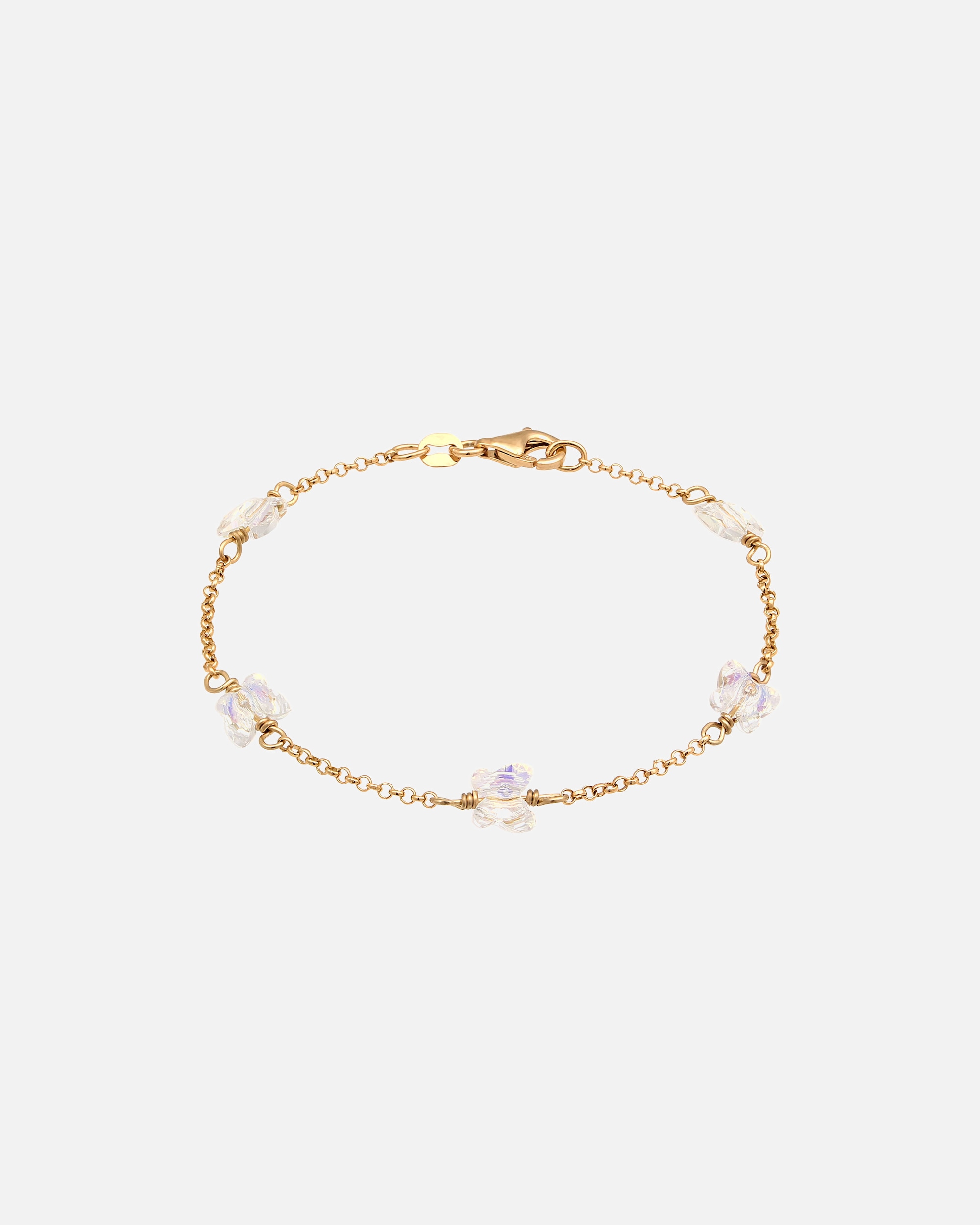 Armband für Weiblich Elli Schmetterling Kristalle Weiß 925 Sterling Silber vergoldet, mit Kristallen von Swarovski® 16