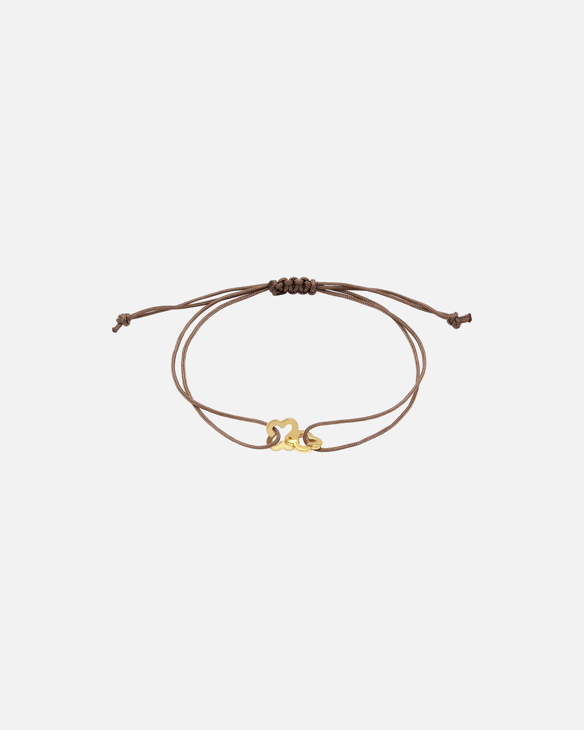 Armband für Weiblich Elli Kleeblatt Nylon Camel 925 Sterling Silber goldfarben
