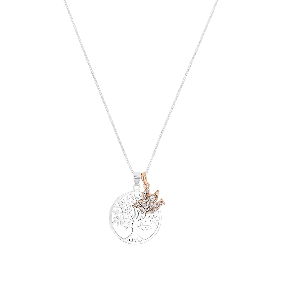 amor Kette mit Anhänger Bicolor Weiss Damen