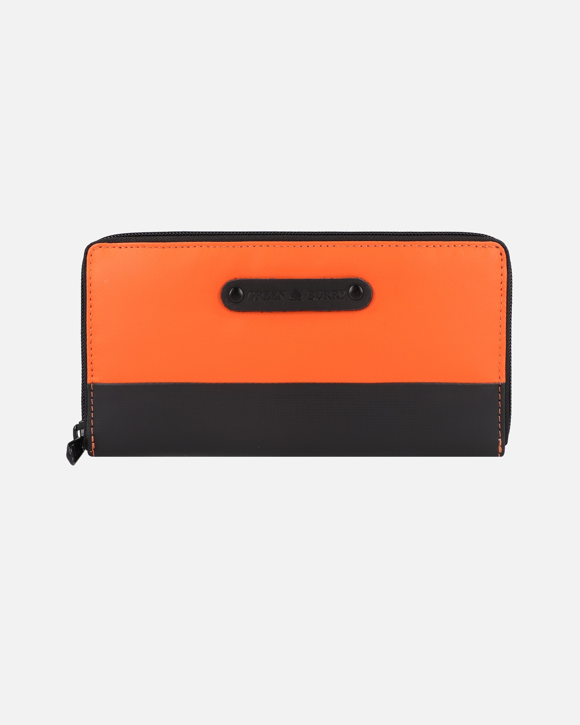 Portemonnaie für Weiblich Greenburry Upcycled Tarpaulin Damengeldbörse orange-black