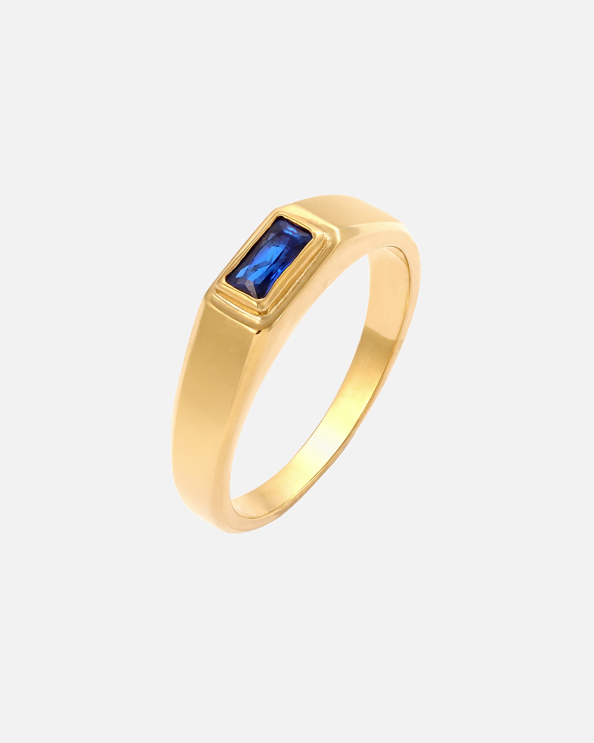 Ring für Männlich KUZZOI Siegelring Synthetischer Saphir Blau 925 Sterling Silber 60