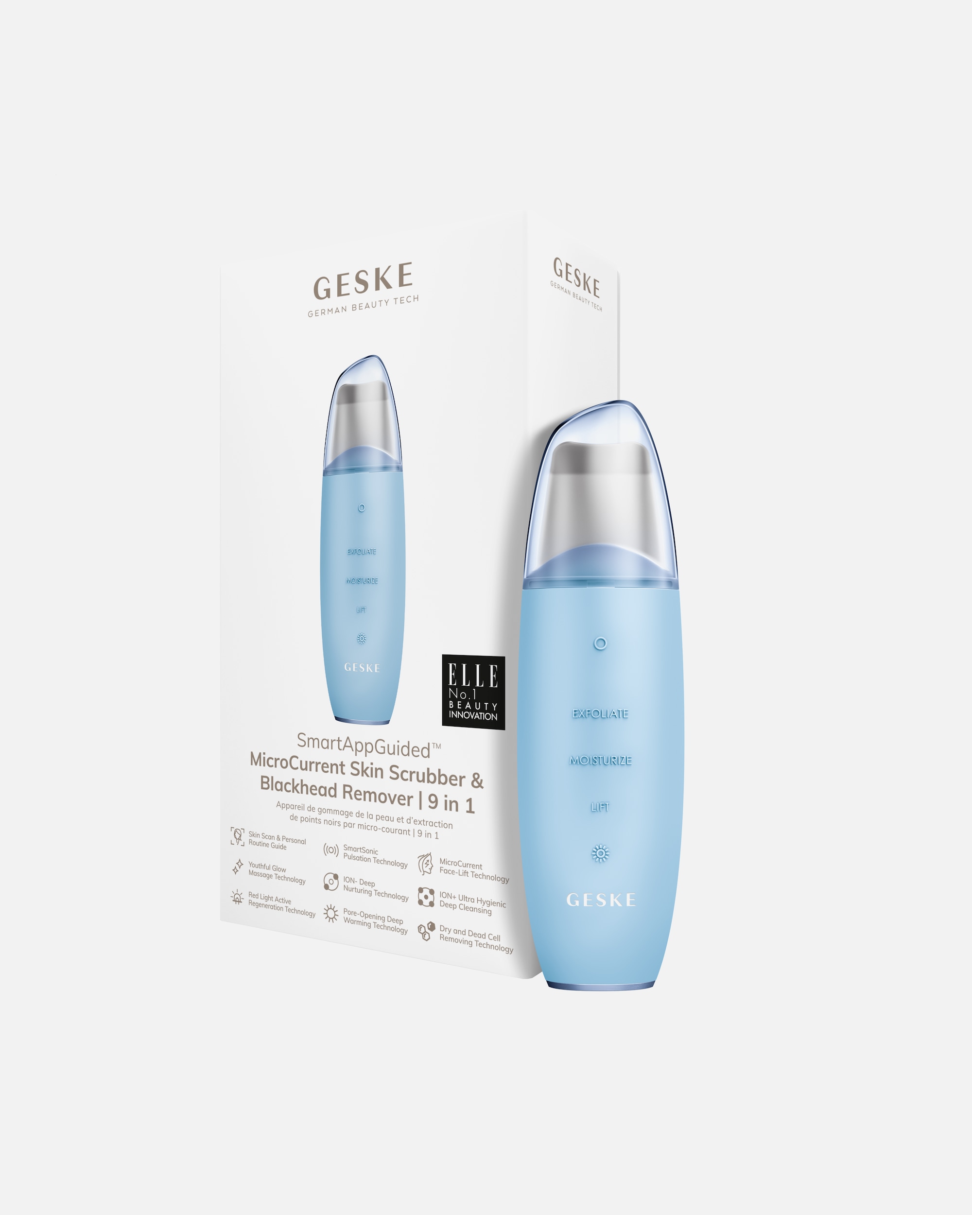 Multifunktionsgerät für Unisex Geske SmartAppGuided™ MicroCurrent Skin Scrubber & Blackhead Remover 9 in 1 Aquamarine