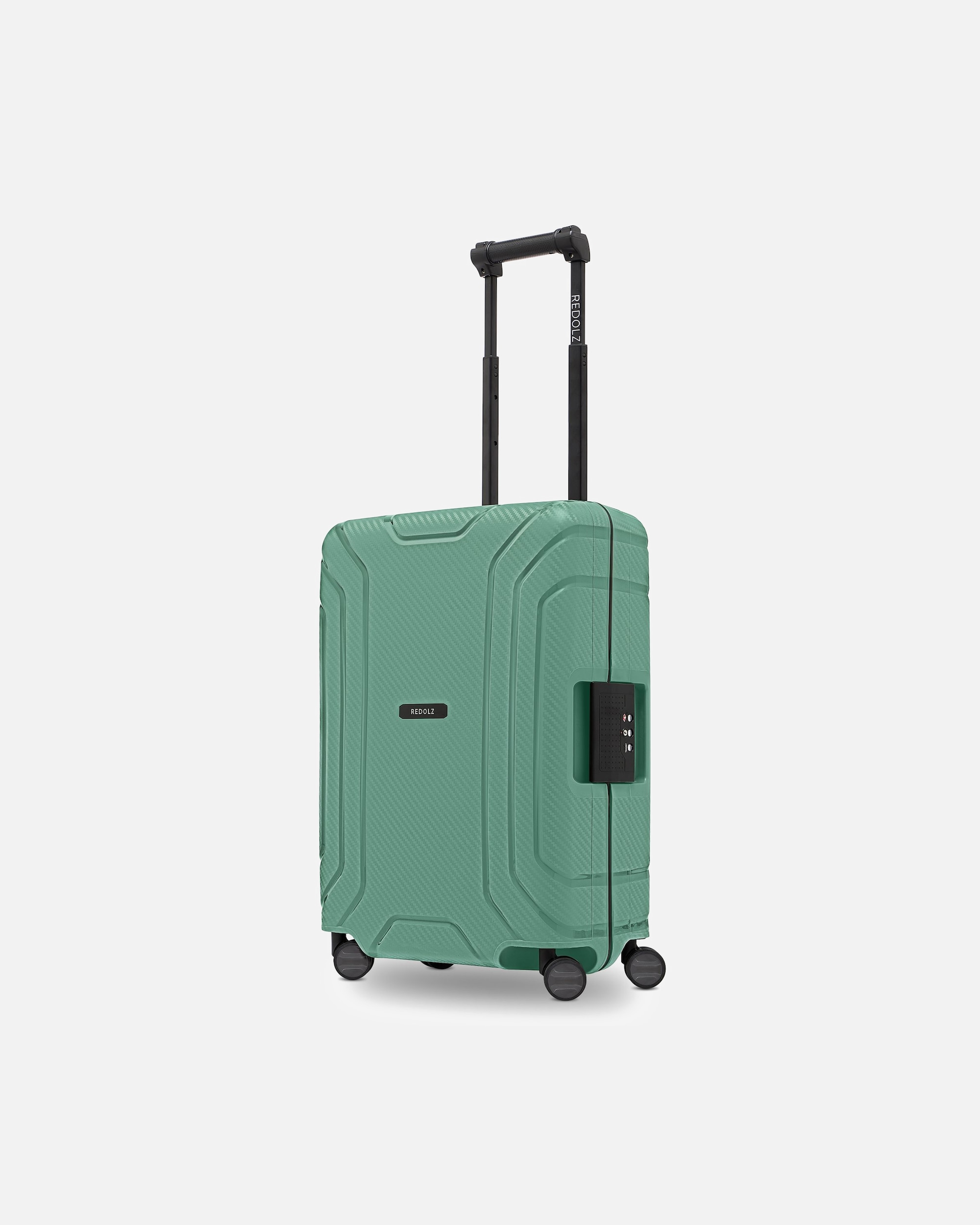 Handgepäckkoffer für Männlich Redolz Essentials 15 4-Rollen Kabinentrolley 55 cm mit Dreipunkt-Verschluss sea green