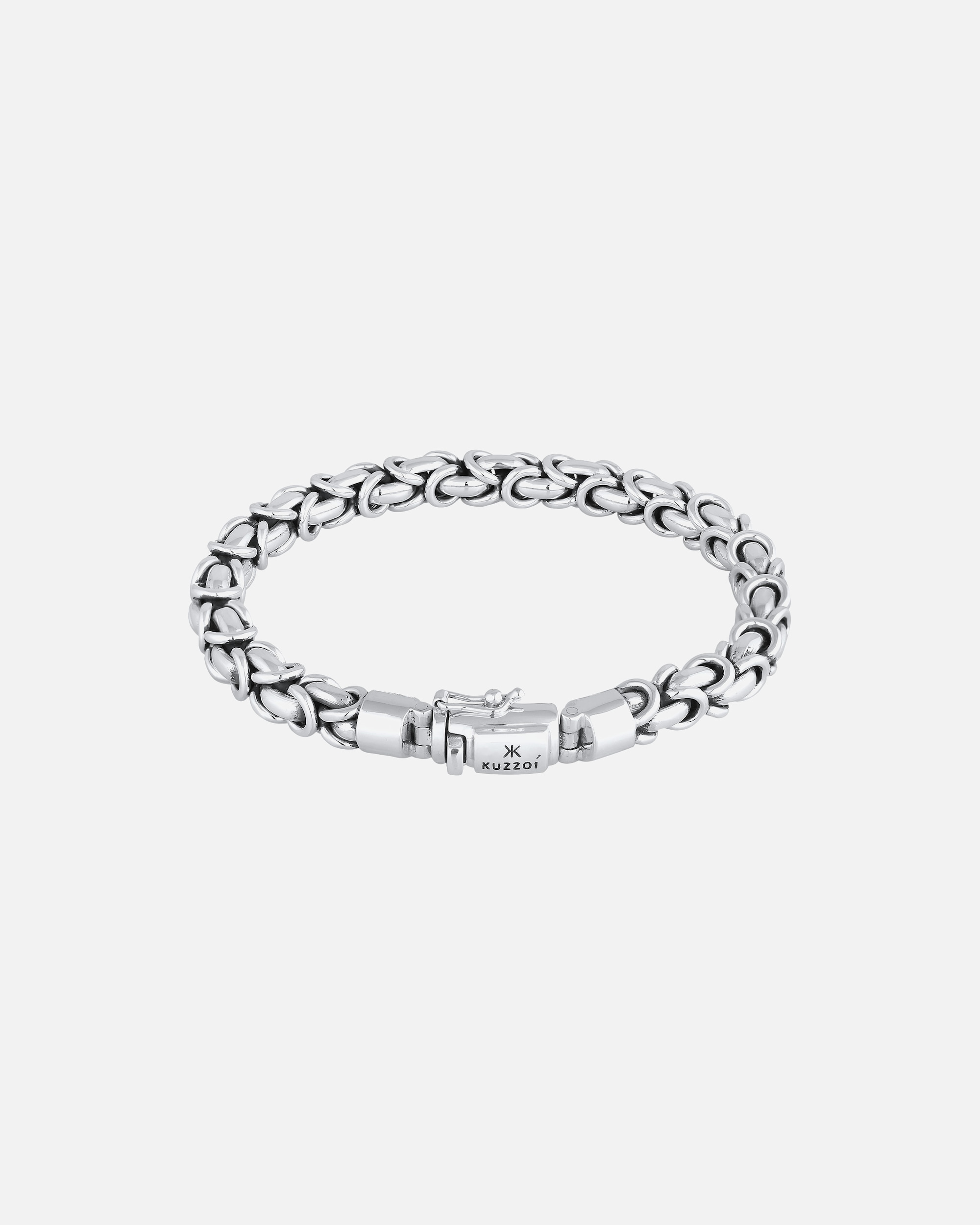 Armband für Männlich KUZZOI Herren Panzerarmband Königskette Basic 925 Silber 19