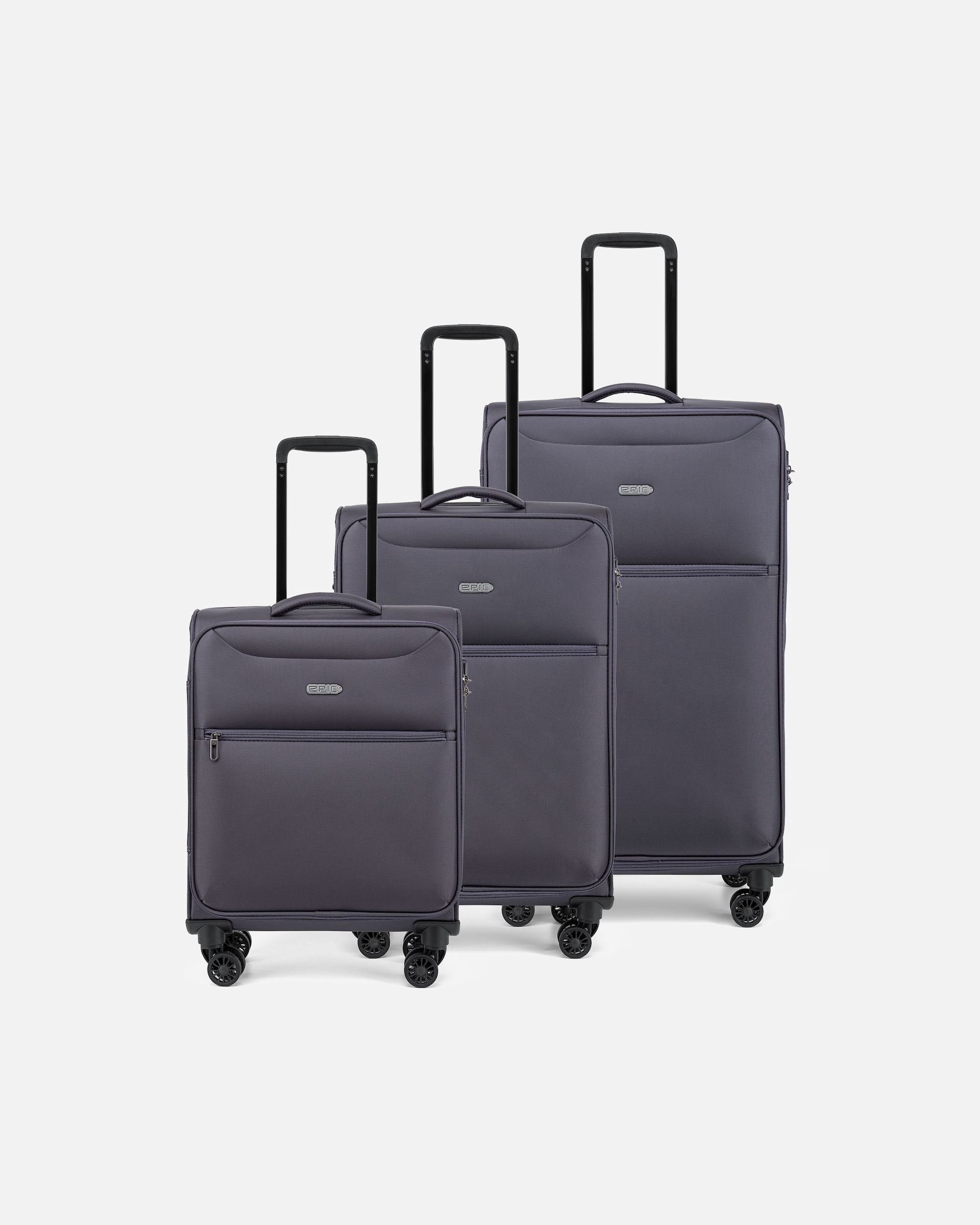 Koffer für Männlich Epic Jupiter 4X 4 Rollen Kofferset 3-teilig excaliburgrey