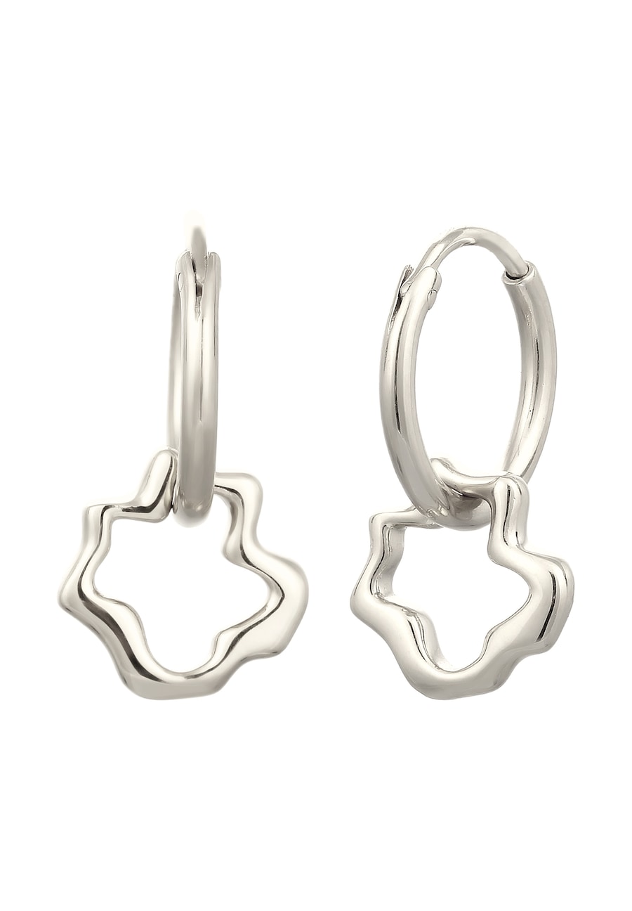 Elli Creole Einhänger Blume 925 Sterling Silber silberfarben Damen