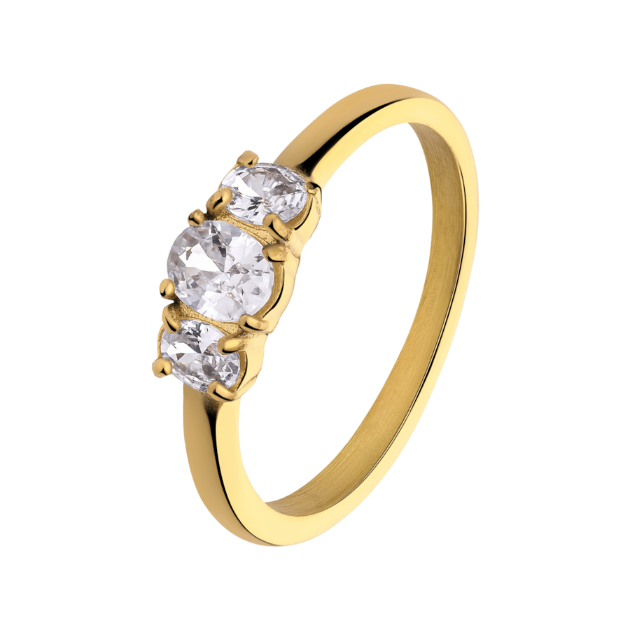Lucardi Ring Stahl - Gelbgold 50mm Damen