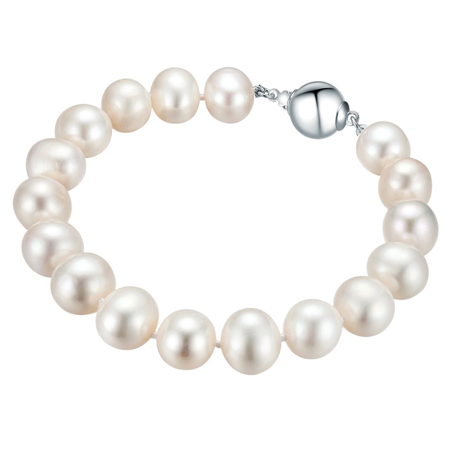 Valero Pearls Armband 925er Silber, Perle 21 cm Damen