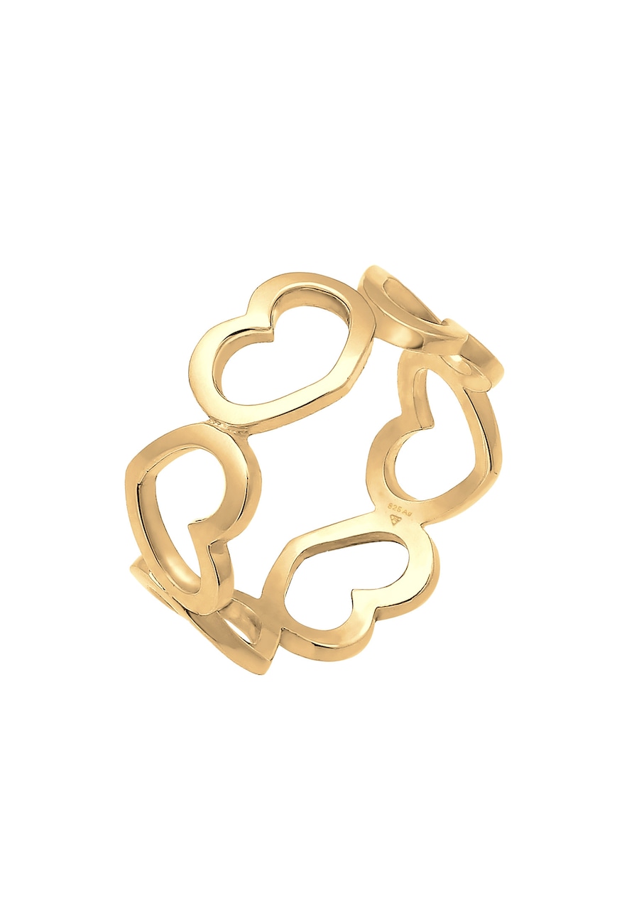 Elli Bandring Herzen Symbol Cut-Out Trend 925er Silber 56 Damen