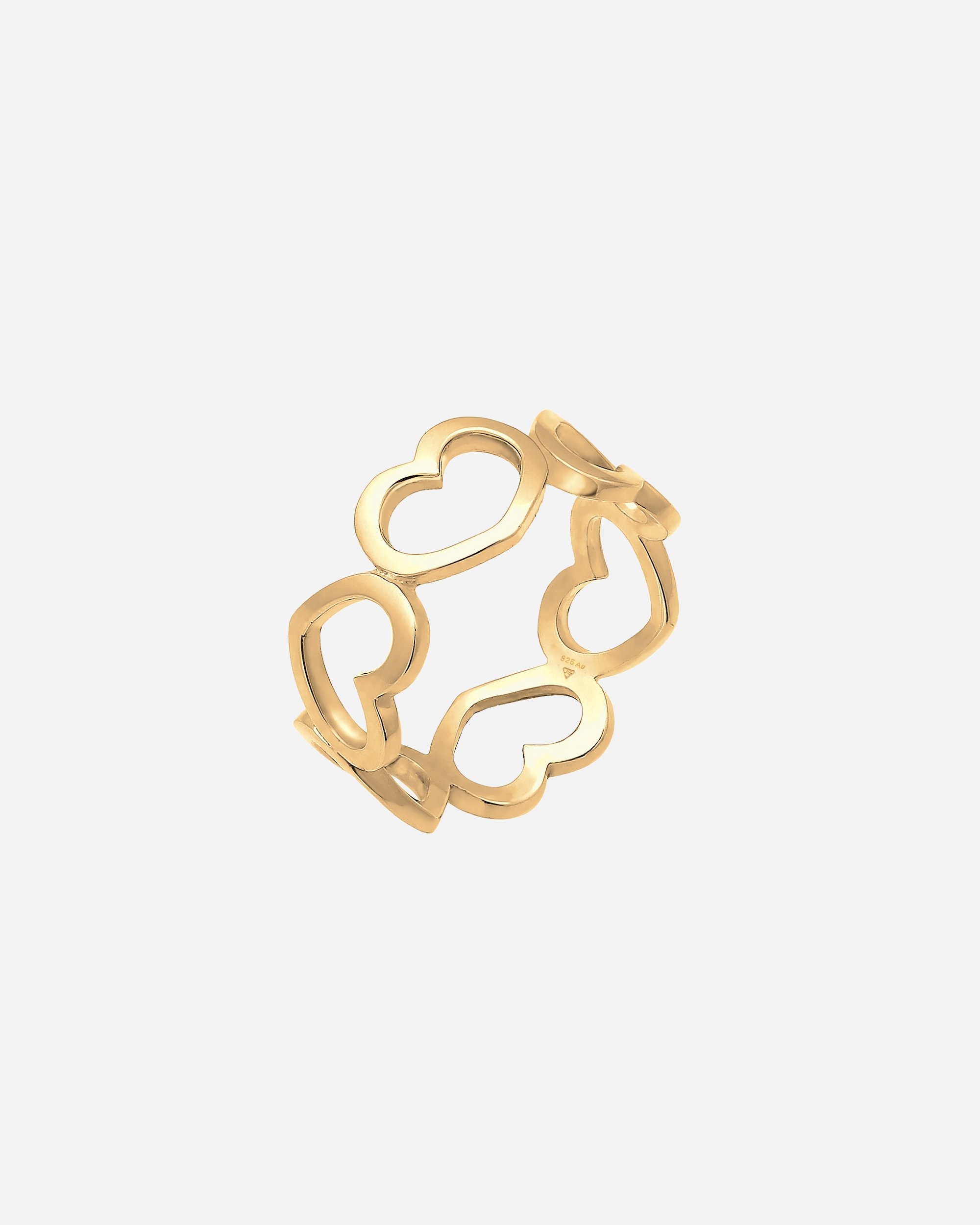 Ring für Weiblich Elli Bandring Herzen Symbol Cut-Out Trend 925er Silber 52