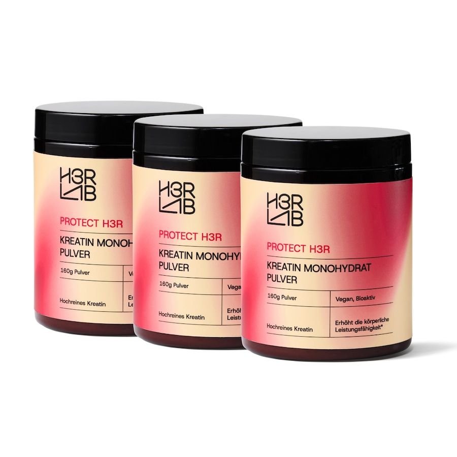 H3R LAB Kreatin Monohydrat 3er Set mit 20% Preisvorteil 360 g Weiss Damen