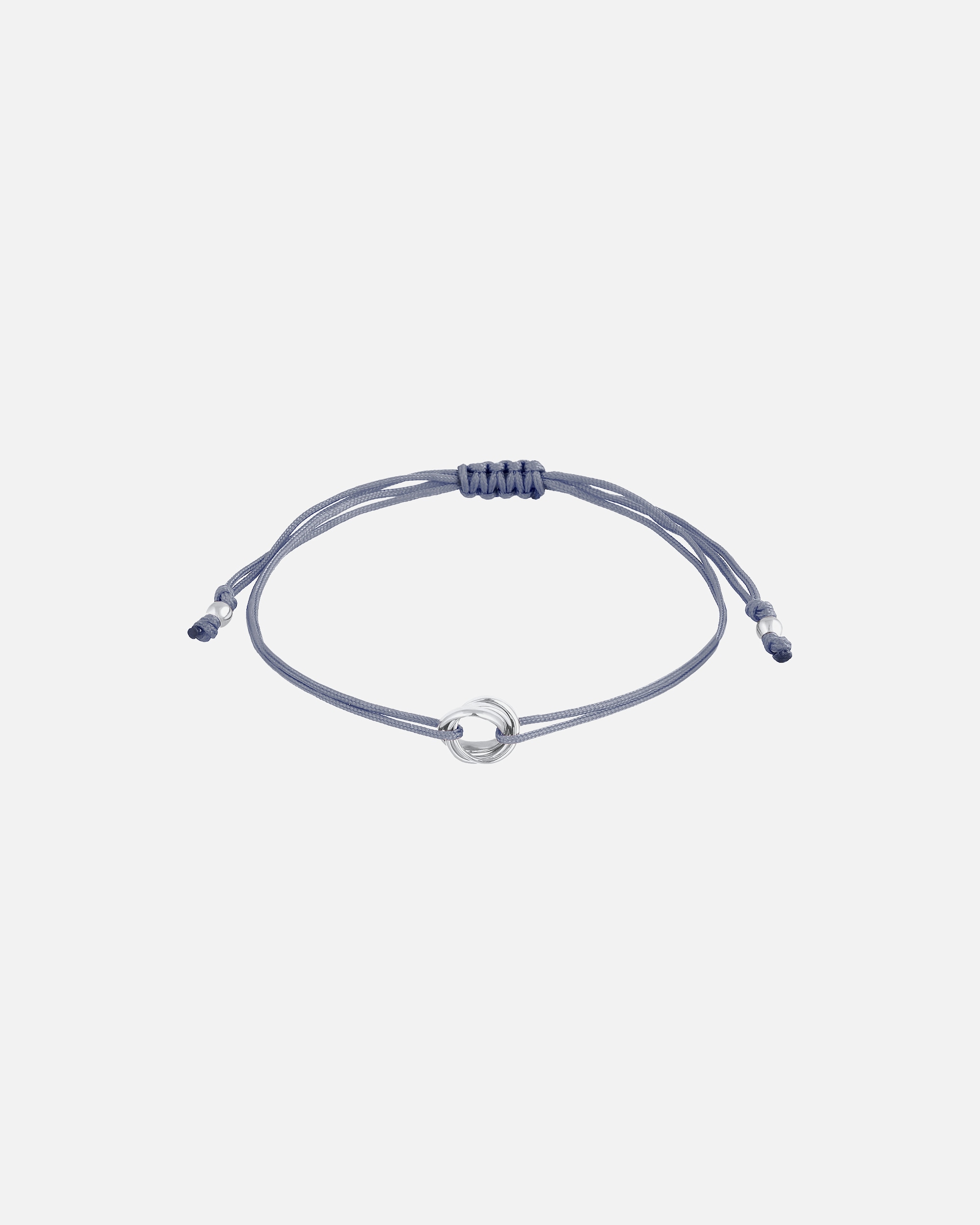 Armband für Weiblich Elli Kreis Verschlungen Rund Textilband 925 Silber Hellblau