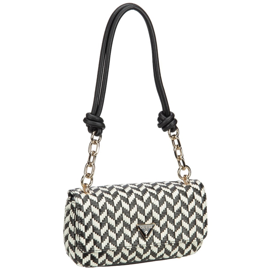 Guess Handtasche Tessi Flap Shoulder Black Multi Schwarz Damen