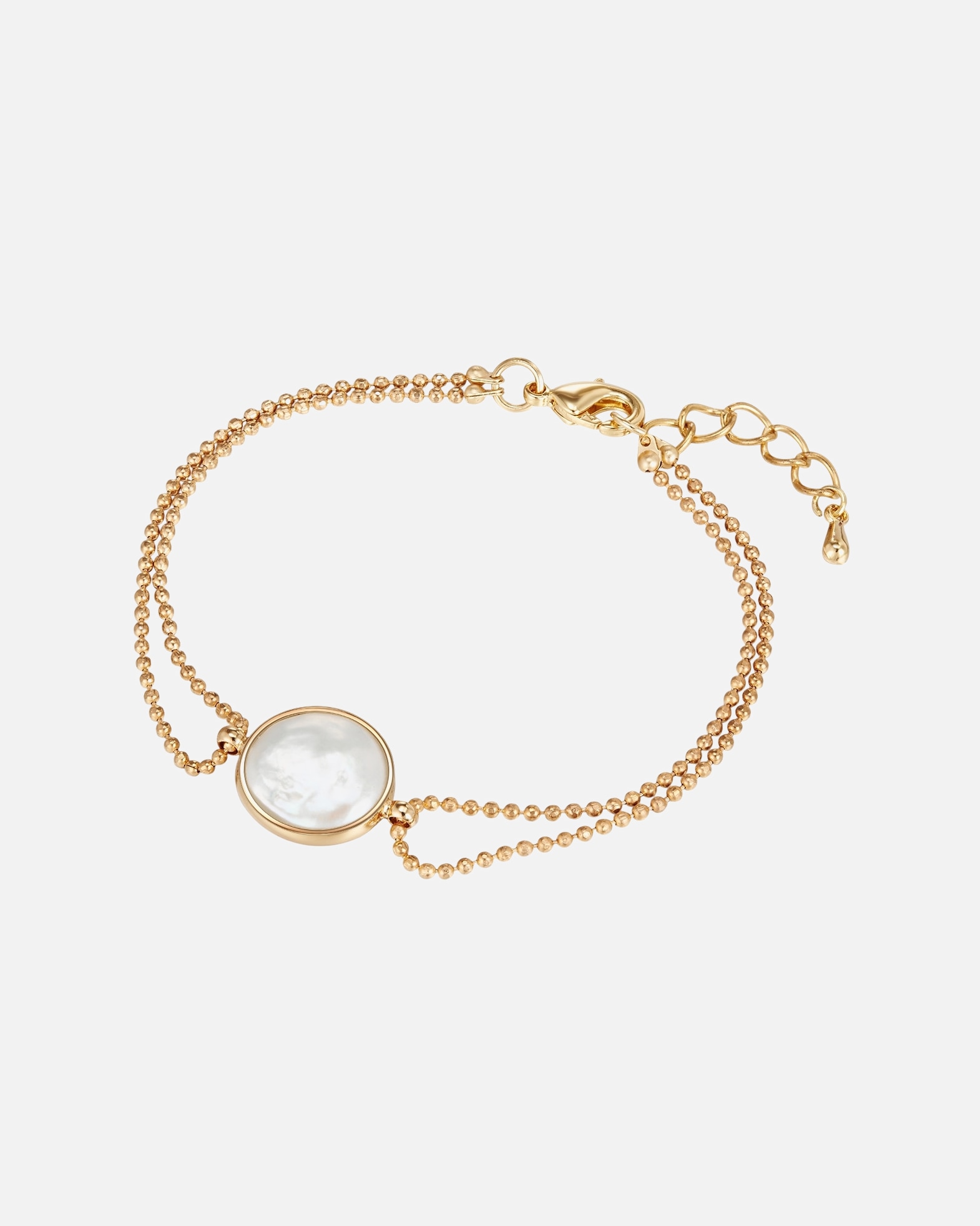 Armband für Weiblich Lulu & Jane Perlen-Armband Metall-Legierung Süßwasser-Zuchtperle in Gelbgold 17,0 cm Basislänge + 3,0 cm Verlängerung